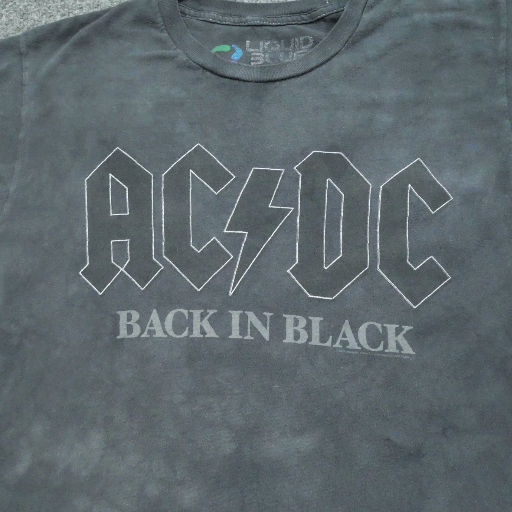 Liquid Blue Liquid Blue AC DC T Shirt Mens M Grey Back In Black Fade Tie Dye Liquid Blue Logo Short Sleeve Crew Neck 80s 90s Mens (adjusted for brand/decade) Size US M / EU 48-50 / 2 - 2 Thumbnail