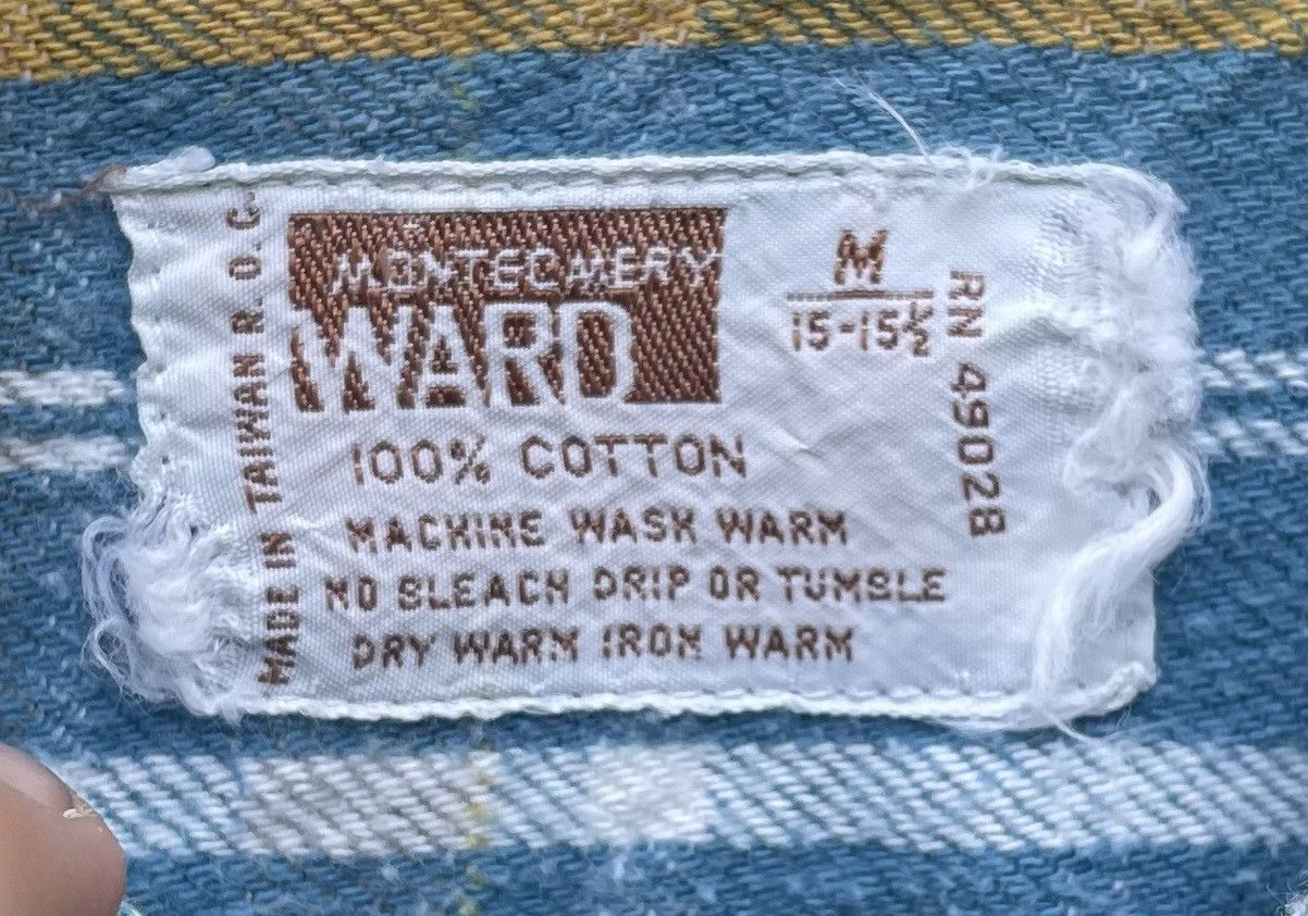 Vintage Vintage 70s Montgomery Ward Plaid Flannel Shirt Size US M / EU 48-50 / 2 - 2 Thumbnail