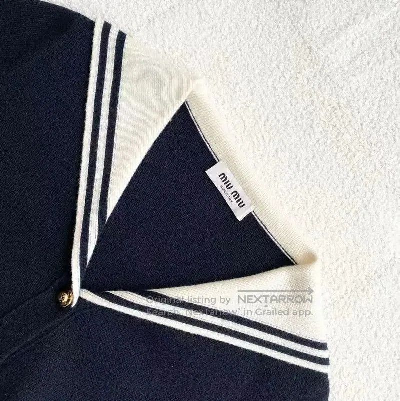 Miu Miu Miu Miu Navy Cashmere Pullover Sweater . Size XXS / US 00 / IT 34 - 3 Thumbnail