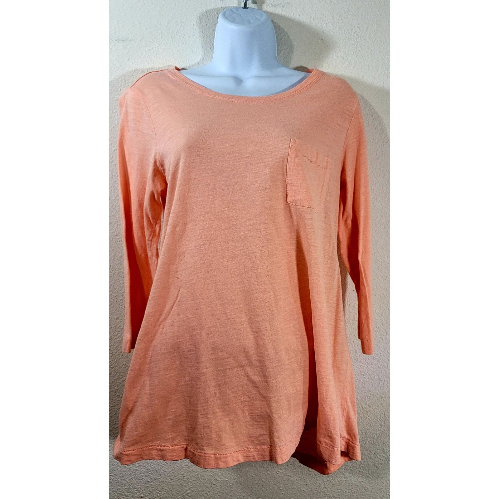 Other Westbound Light Orange Slub Knit 3/4 Sleeve Top Medium Size M / US 6-8 / IT 42-44 - 1 Thumbnail