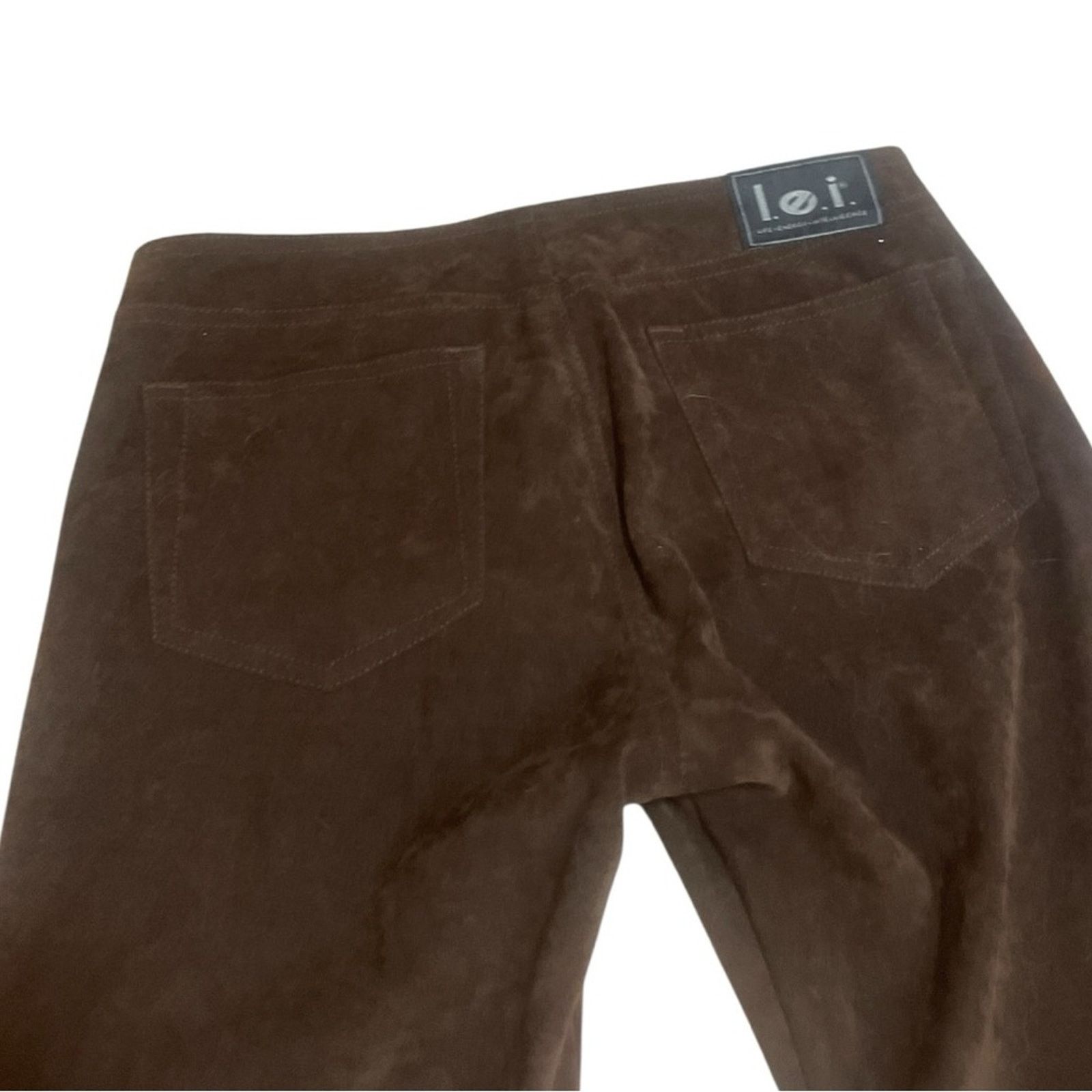 L.E.I. L.E.I. Retro Brown Low Rise Brushed Suede Flared Pants Size 27" / US 4 / IT 40 - 8 Thumbnail