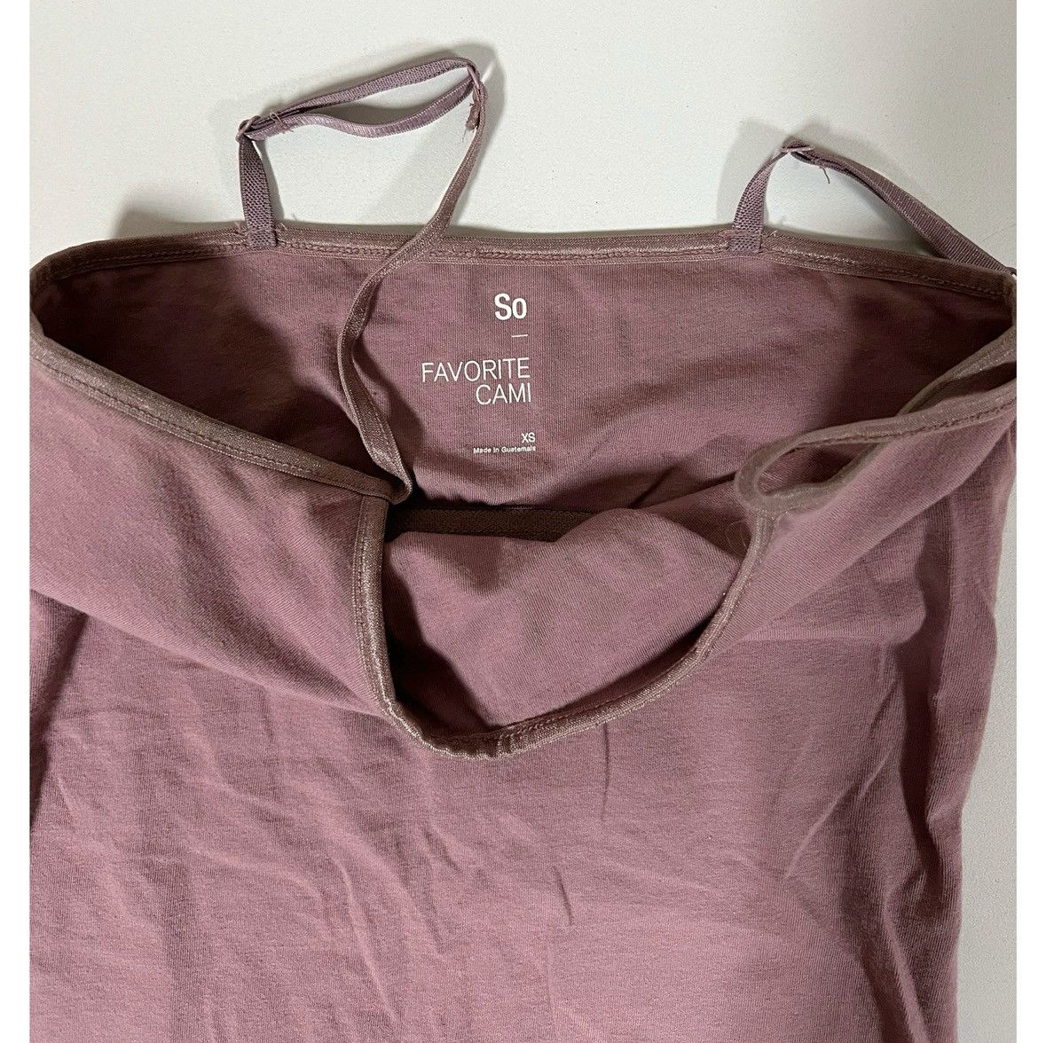 Vintage SO Mauve Pink Cami Shelf-Bra Camisole Tank Top Shirt XS 🎀 Size XS / US 0-2 / IT 36-38 - 4 Thumbnail