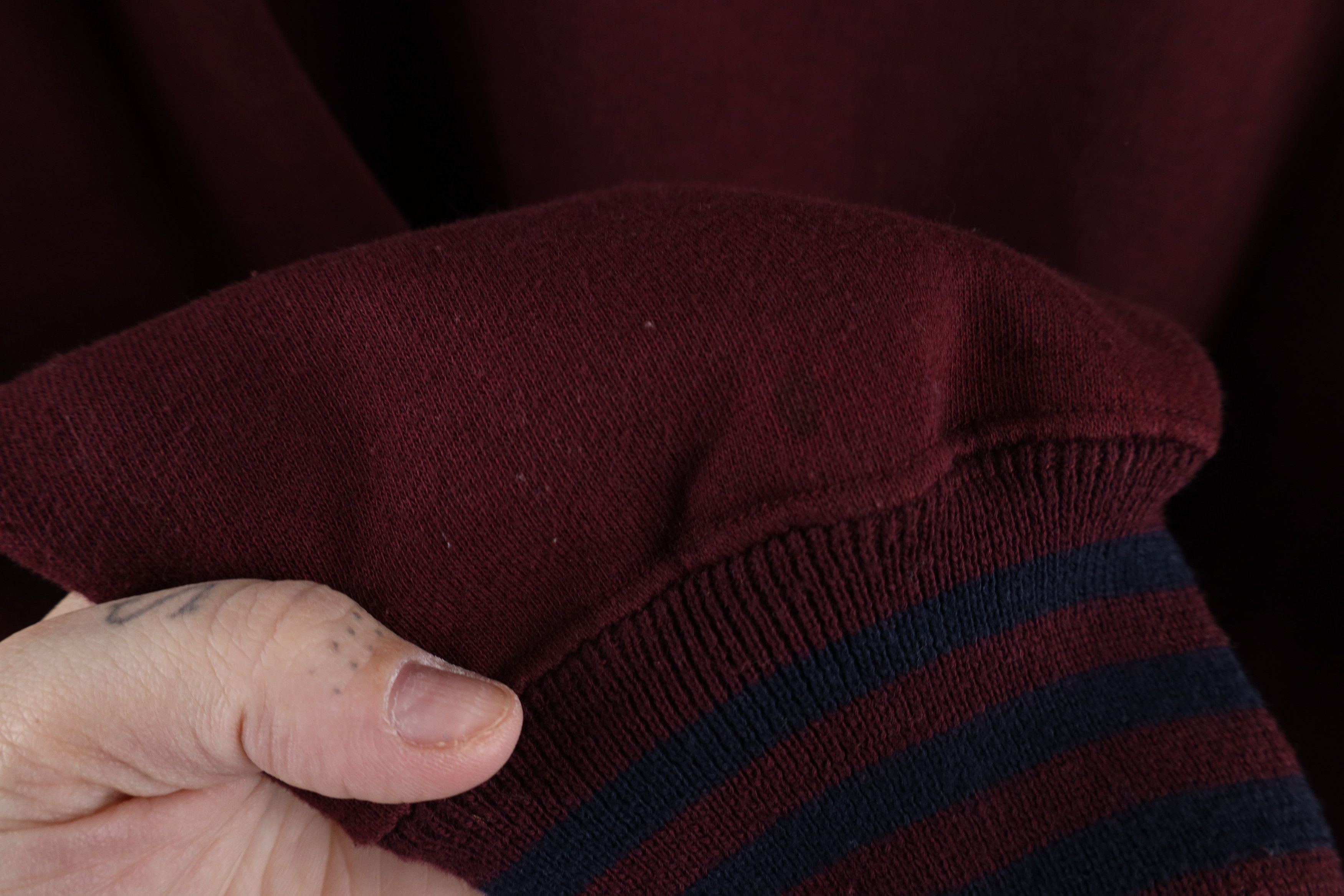 Vintage Vintage 90s Streetwear Striped Collared Henley Sweatshirt Size US L / EU 52-54 / 3 - 5 Thumbnail