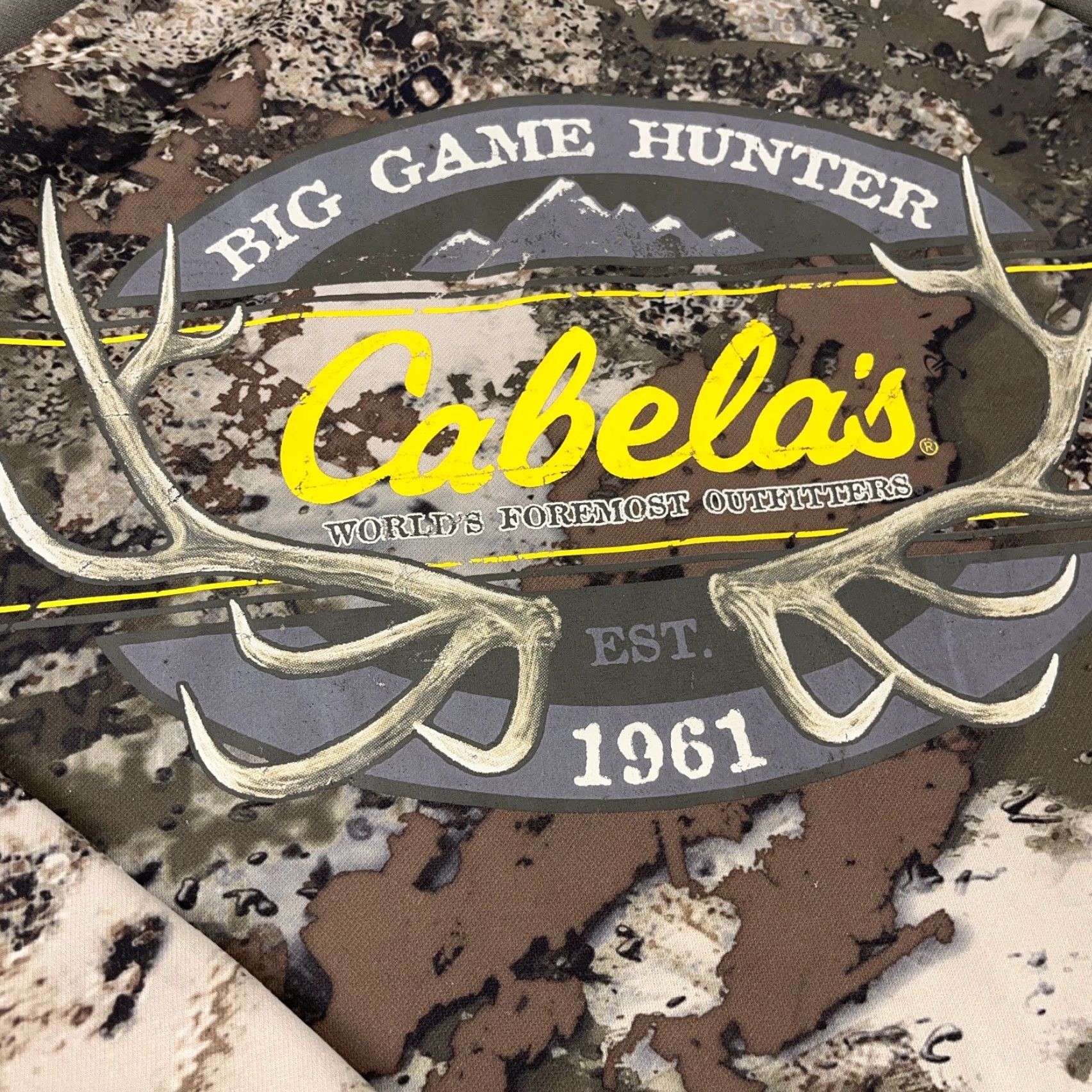 Vintage Cabela's Hoodie Men Small Brown Camo Logo Pullover • Camouflage Sweatshirt with Hooded Pockets All Seasons Size US S / EU 44-46 / 1 - 3 Thumbnail