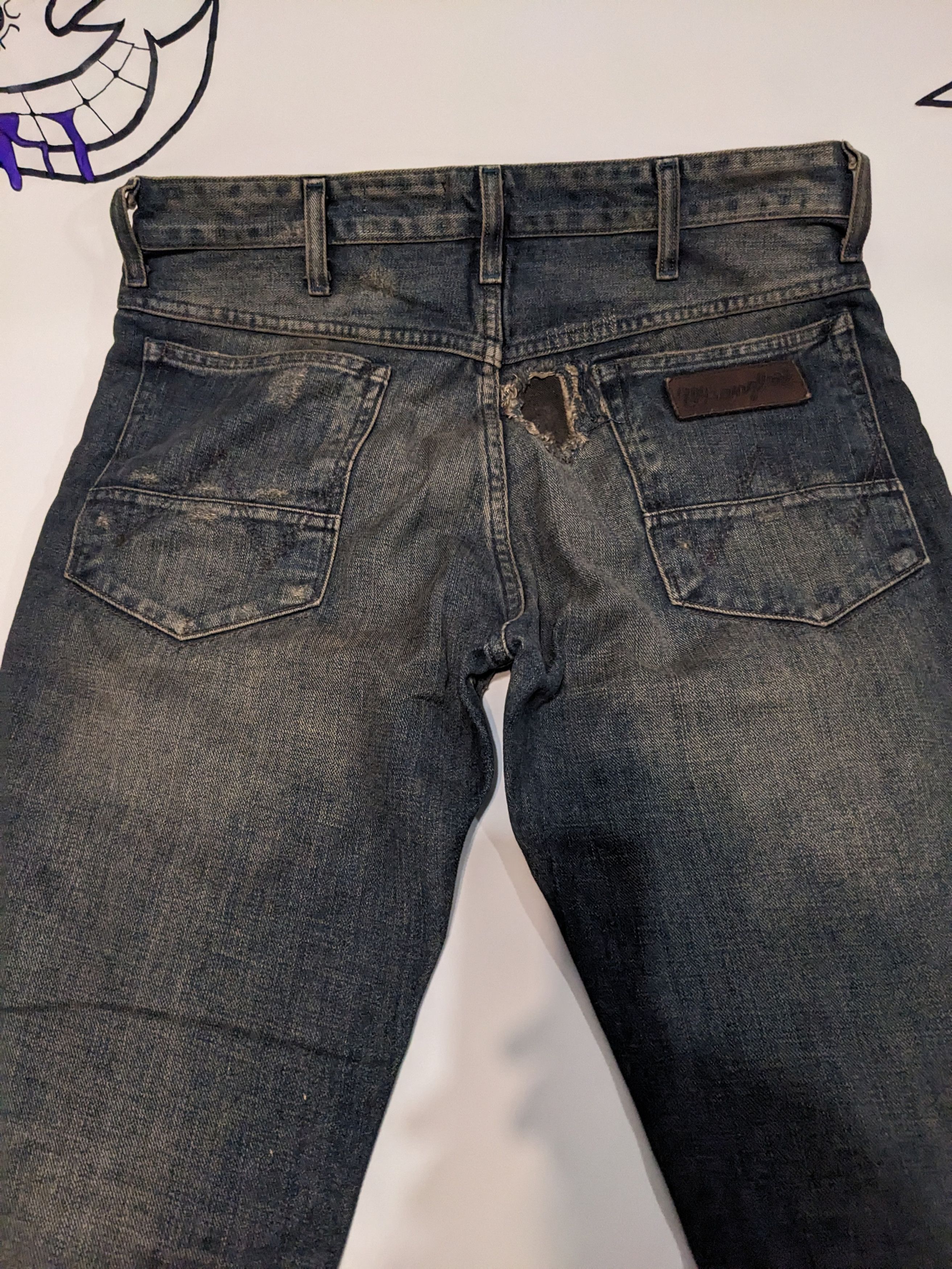 Other Vintage 90's wrangler trashed pants Size US 32 / EU 48 - 4 Thumbnail