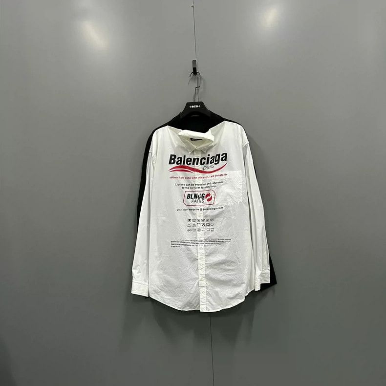 Balenciaga Balenciaga Patchwork Printed Logo Shirt Size US XS / EU 42 / 0 - 1 Thumbnail