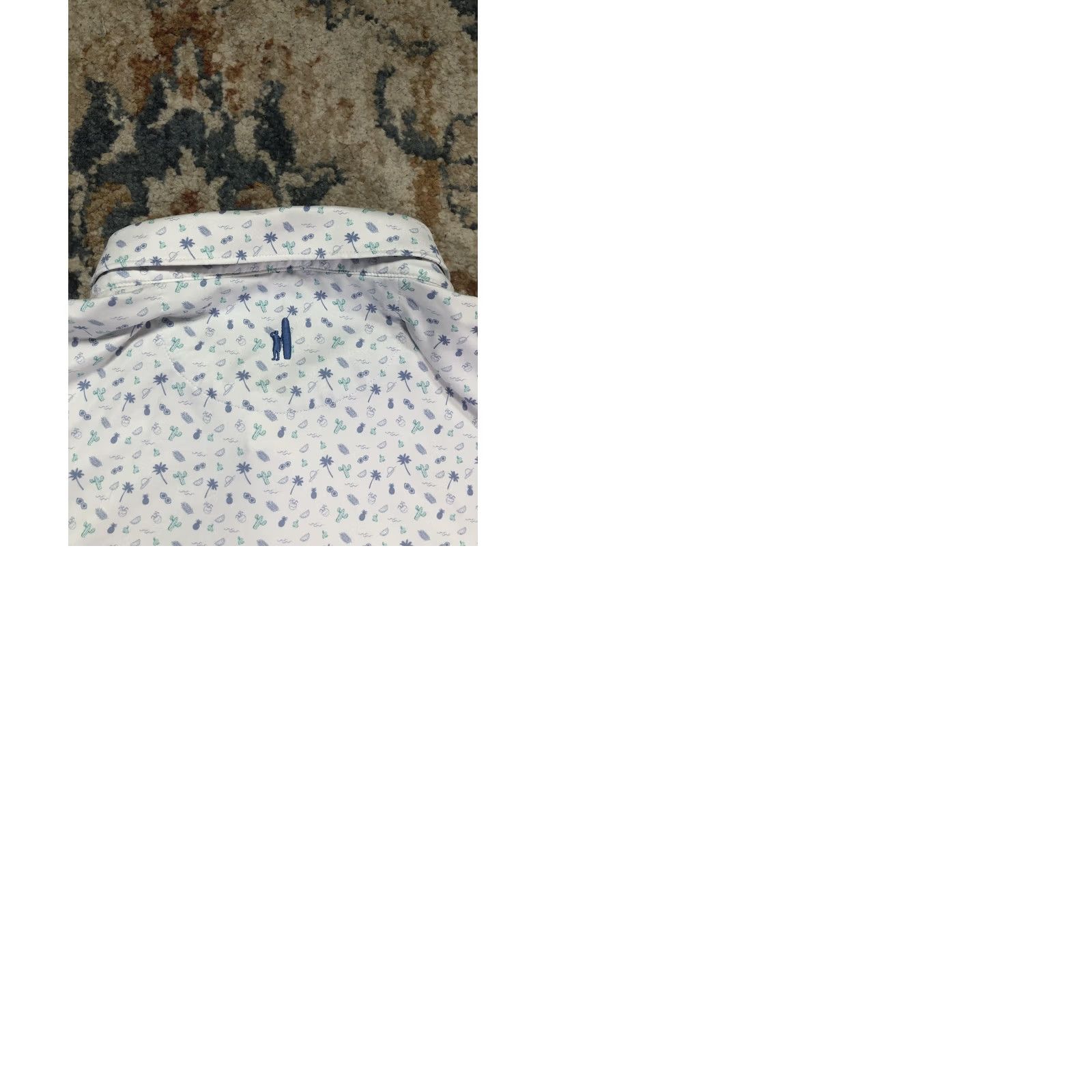 johnnie-O Johnnie-O Featherweight Polo Shirt Mens 2XL White Tropical Golf Short Sleeve Size US XXL / EU 58 / 5 - 9 Thumbnail