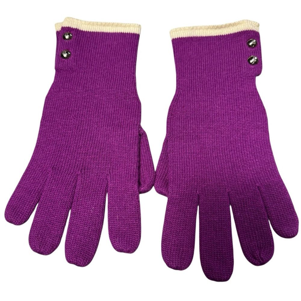 Coach Coach Wool Cashmere Knit Purple Gloves Size ONE SIZE - 1 Thumbnail