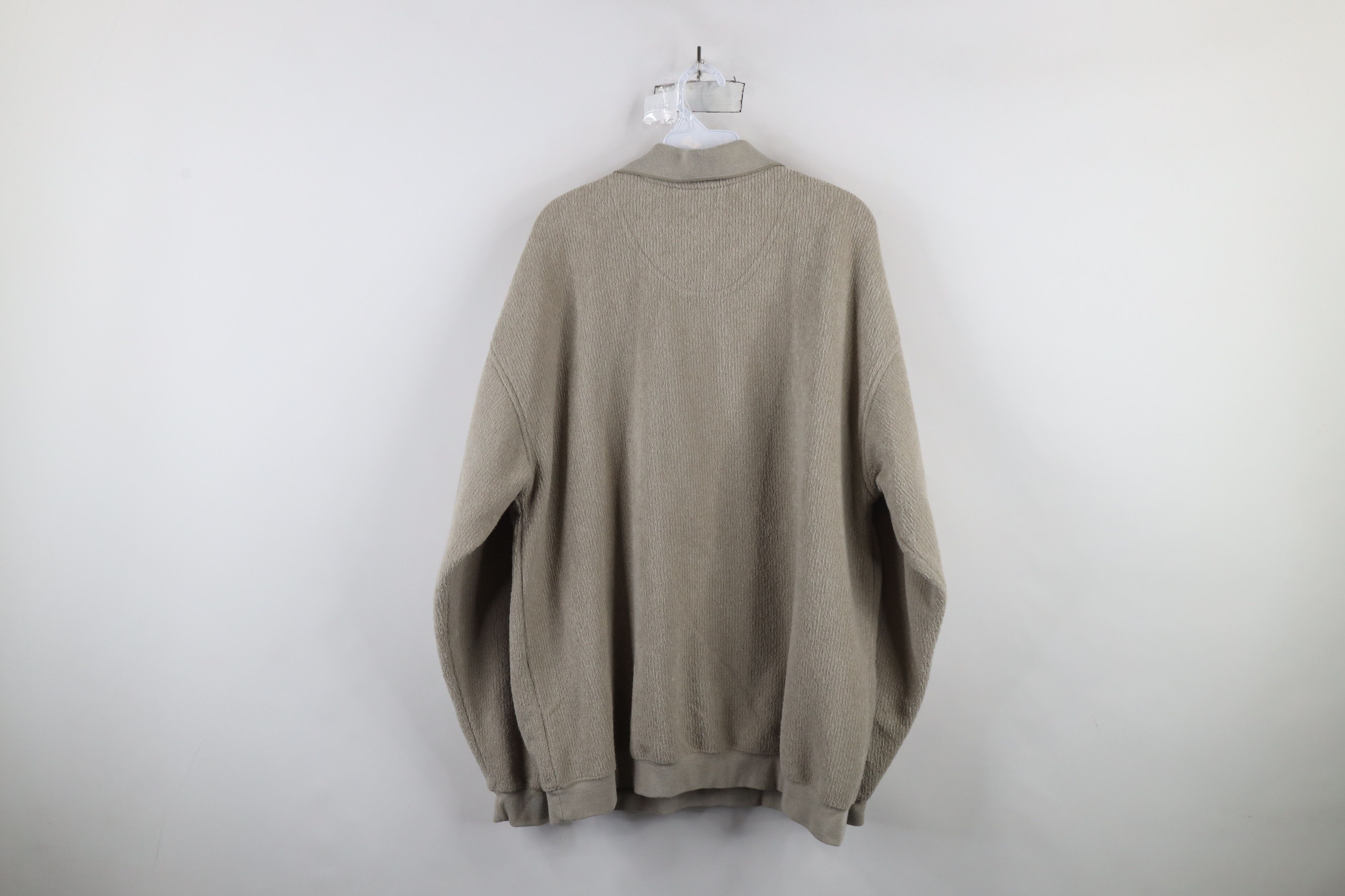 Vintage Vintage 90s Streetwear Fleece Ribbed Collared Sweatshirt Size US XL / EU 56 / 4 - 7 Thumbnail