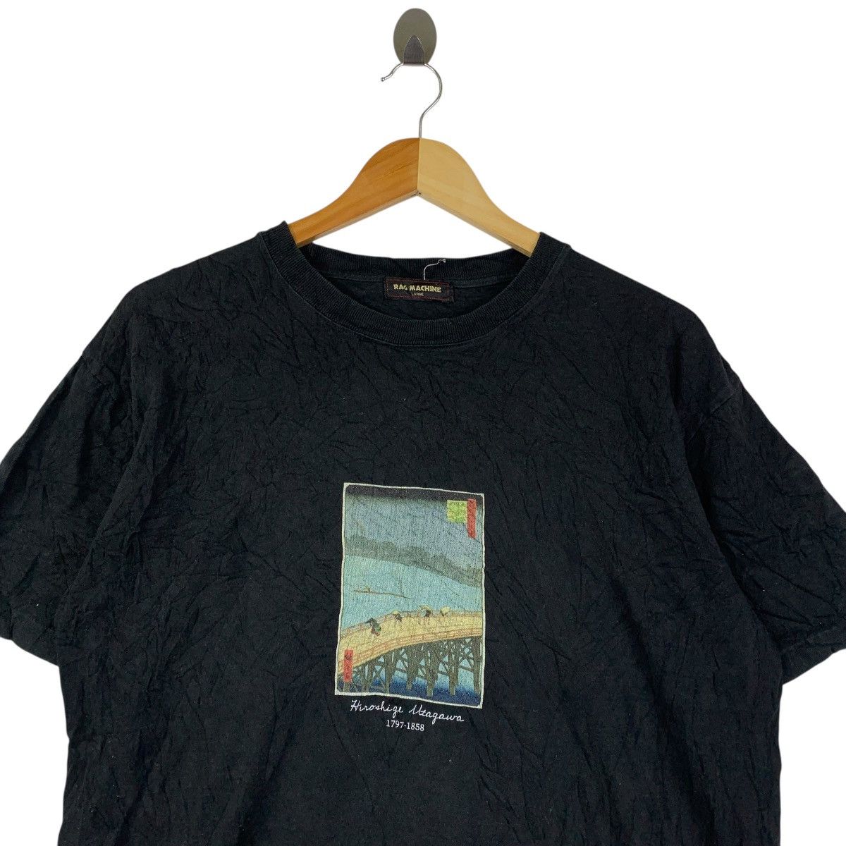 Vintage Rag Machine Japanese Woodblock Art T-Shirt Hiroshige Size US L / EU 52-54 / 3 - 2 Thumbnail