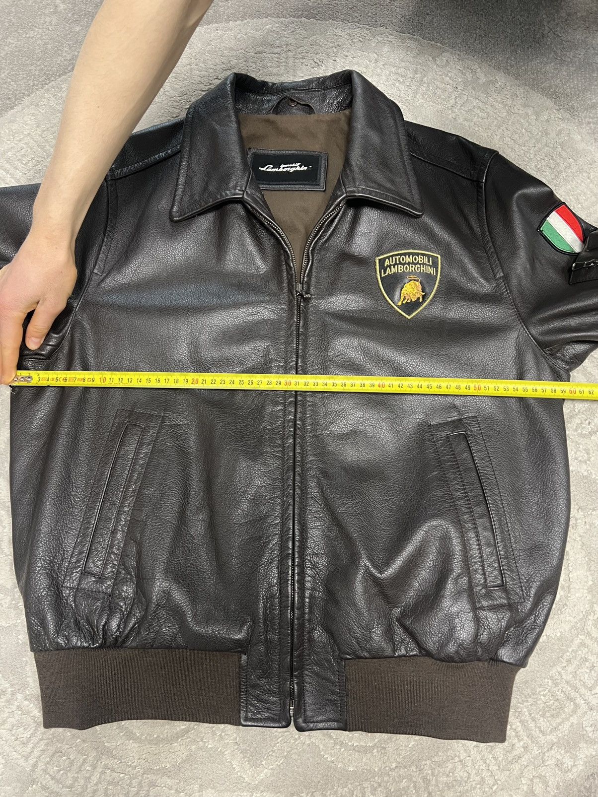 Lamborghini Lamborghini Brown Leather Jacket Vintage Size US L / EU 52-54 / 3 - 7 Thumbnail