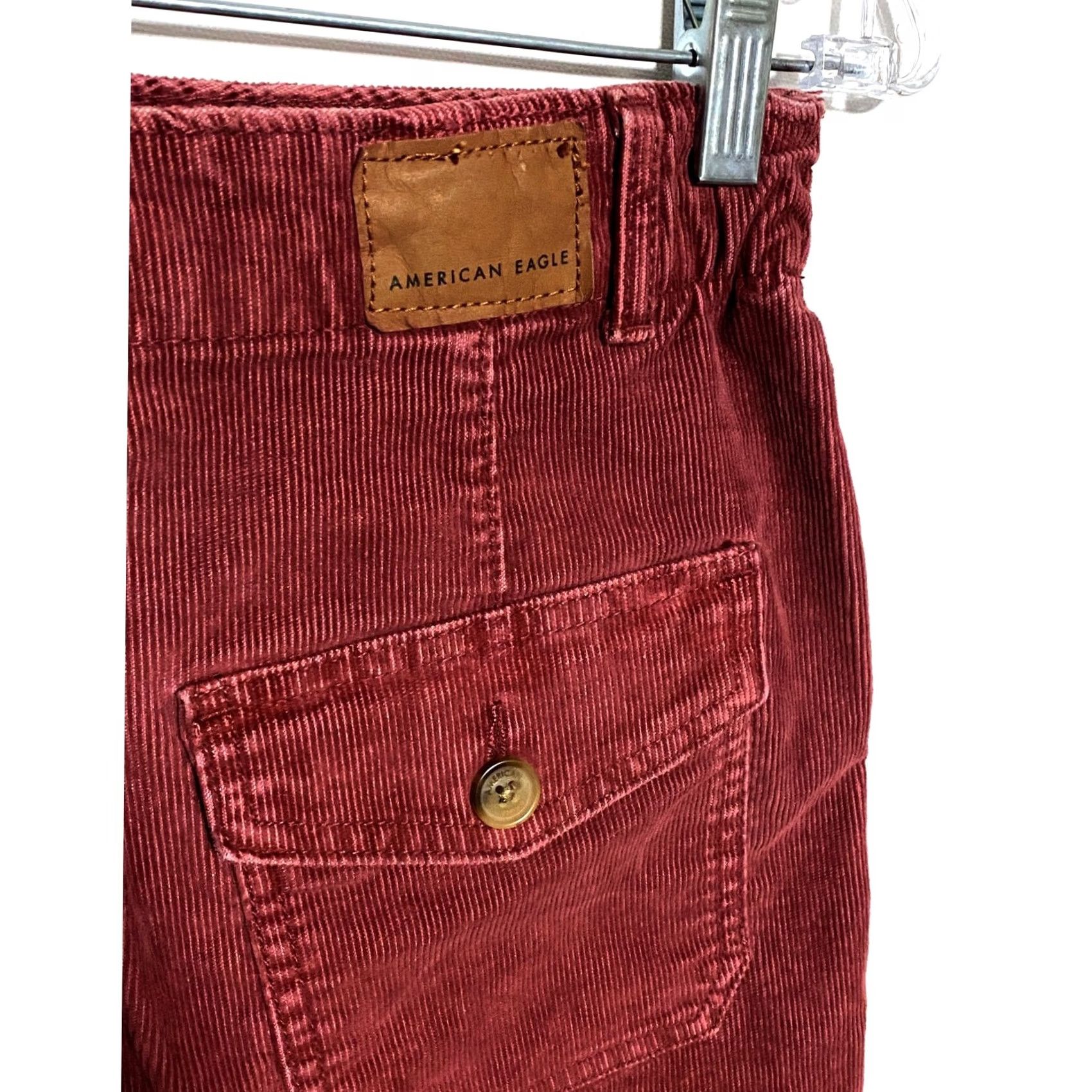 American Eagle Outfitters VINTAGE American Eagle Corduroy Utility A Line Mini Skirt 0R Super Stretch Preppy Y2K Womens Skirt Red Light Jackets not allowed Size 25" / US 0 / IT 36 - 5 Thumbnail
