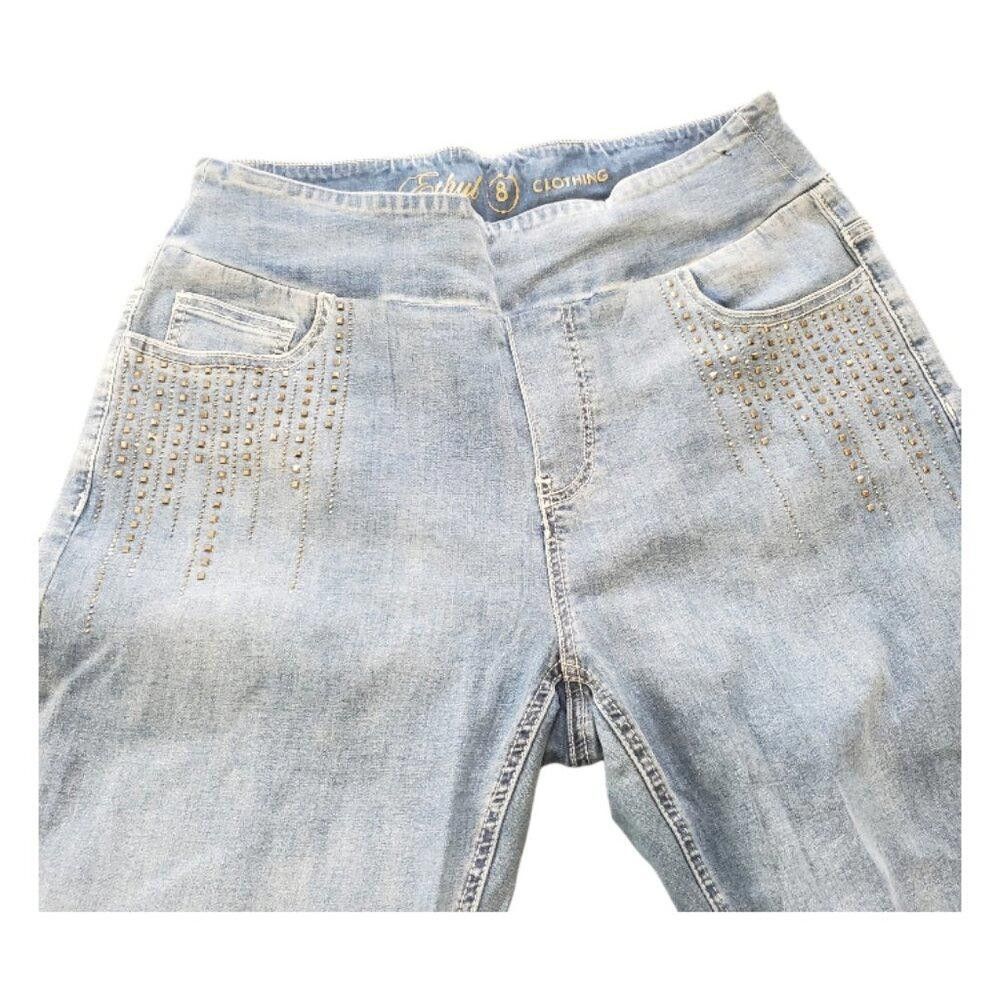 Designer CT1482 Ethyl No Button Studded Straight Jean Size 30" / US 8 / IT 44 - 4 Thumbnail