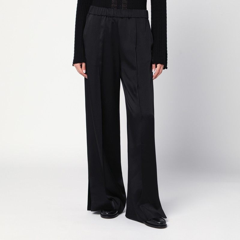Jil Sander Black Satin Palazzo Pants