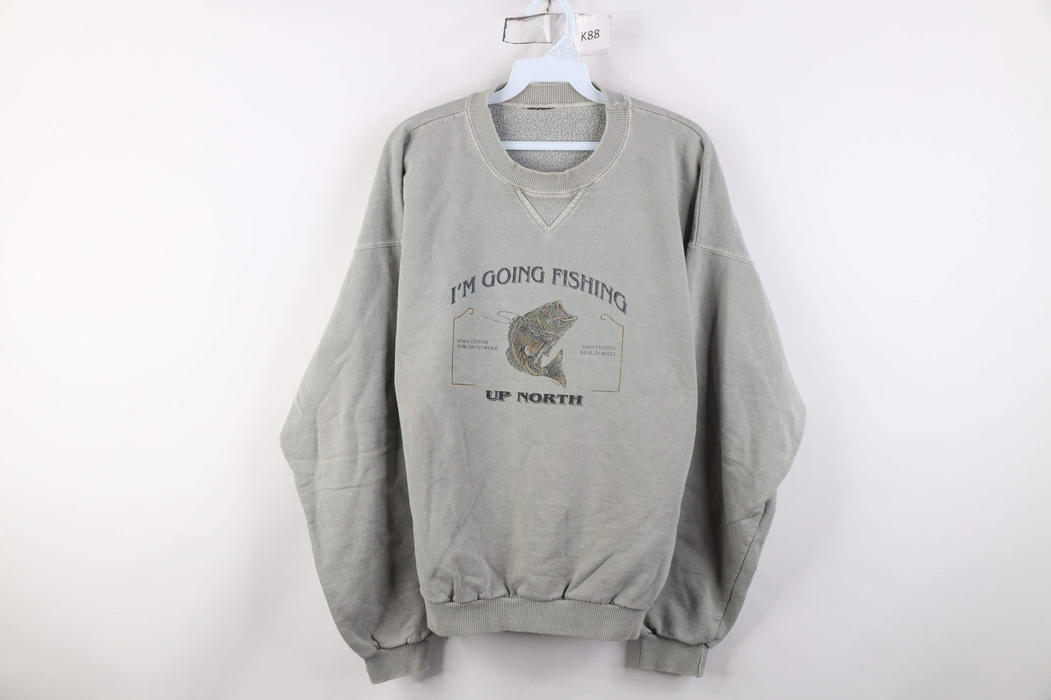 Vintage Vintage 90s Streetwear Pigment Fishing Up North Sweatshirt Size US M / EU 48-50 / 2 - 1 Thumbnail