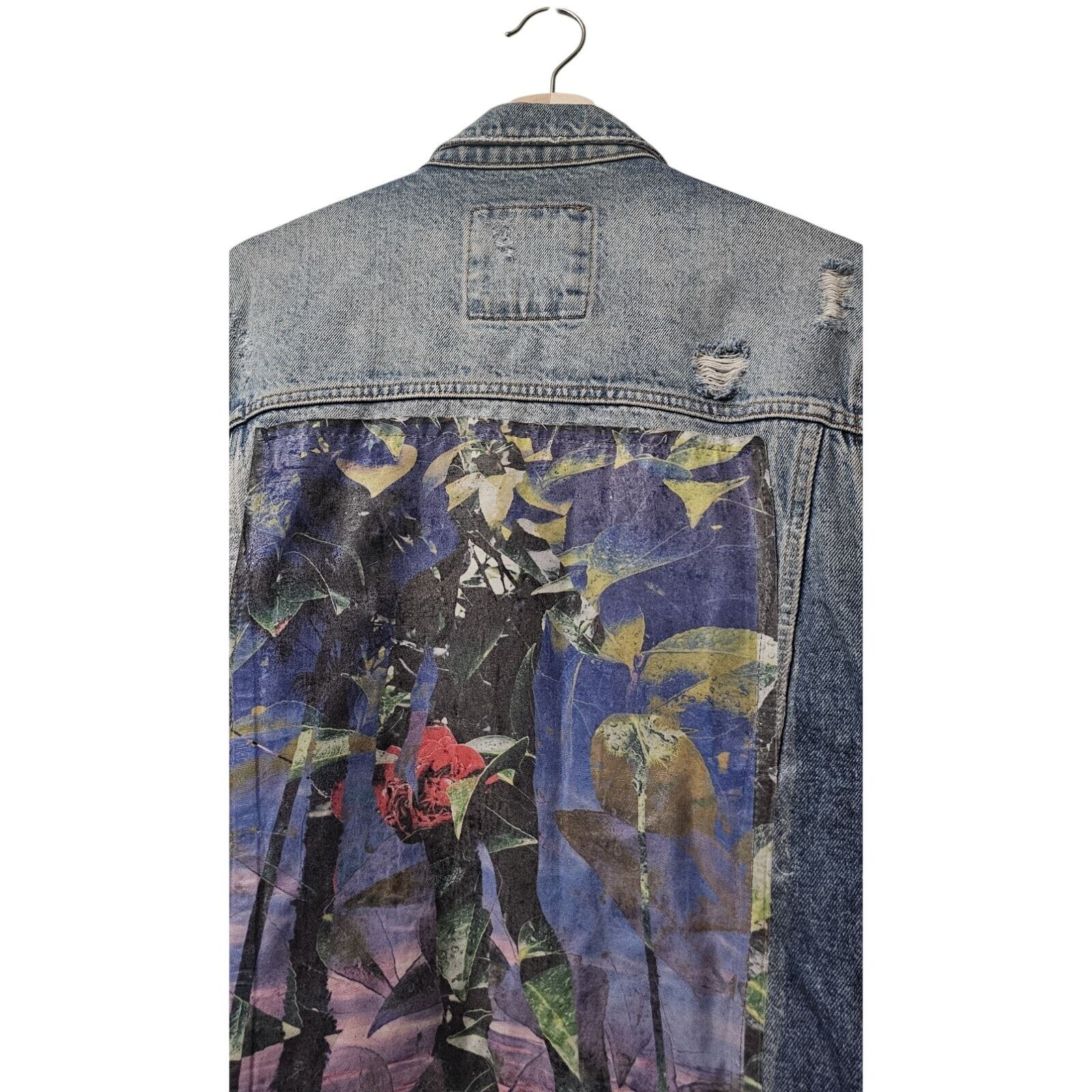 Zara Zara Graphffiti Print Washed Vintage Denim Jacket Blue Size US M / EU 48-50 / 2 - 4 Thumbnail