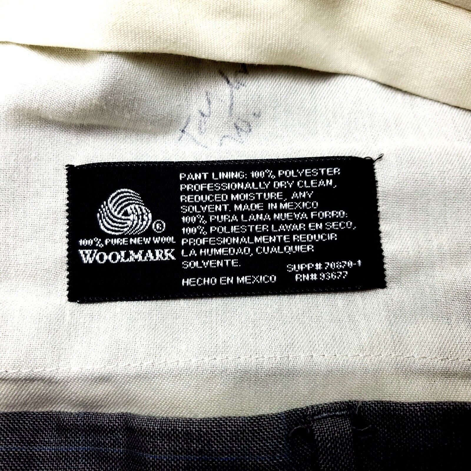 Stafford Stafford Wool Dress Pants 35/28 Gray Sharkskin W/ Blue Windo Size 34R - 5 Thumbnail