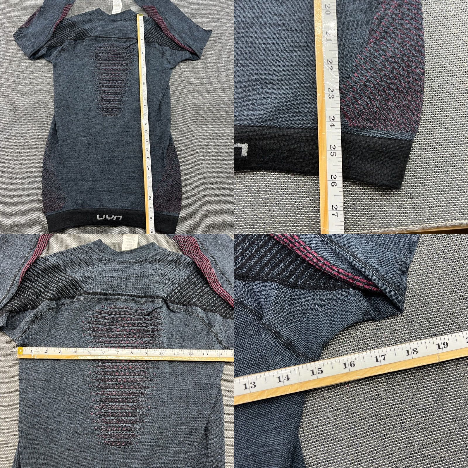 Vintage UYN Mens Compression Shirt Thermal Gray Red Base Layer Cold Weather L-XL Size US XL / EU 56 / 4 - 8 Thumbnail