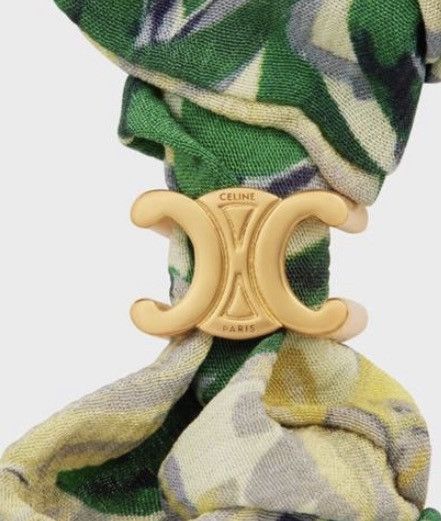 Celine Celine Scrunchy Flower Print with brass logo Size ONE SIZE - 2 Thumbnail