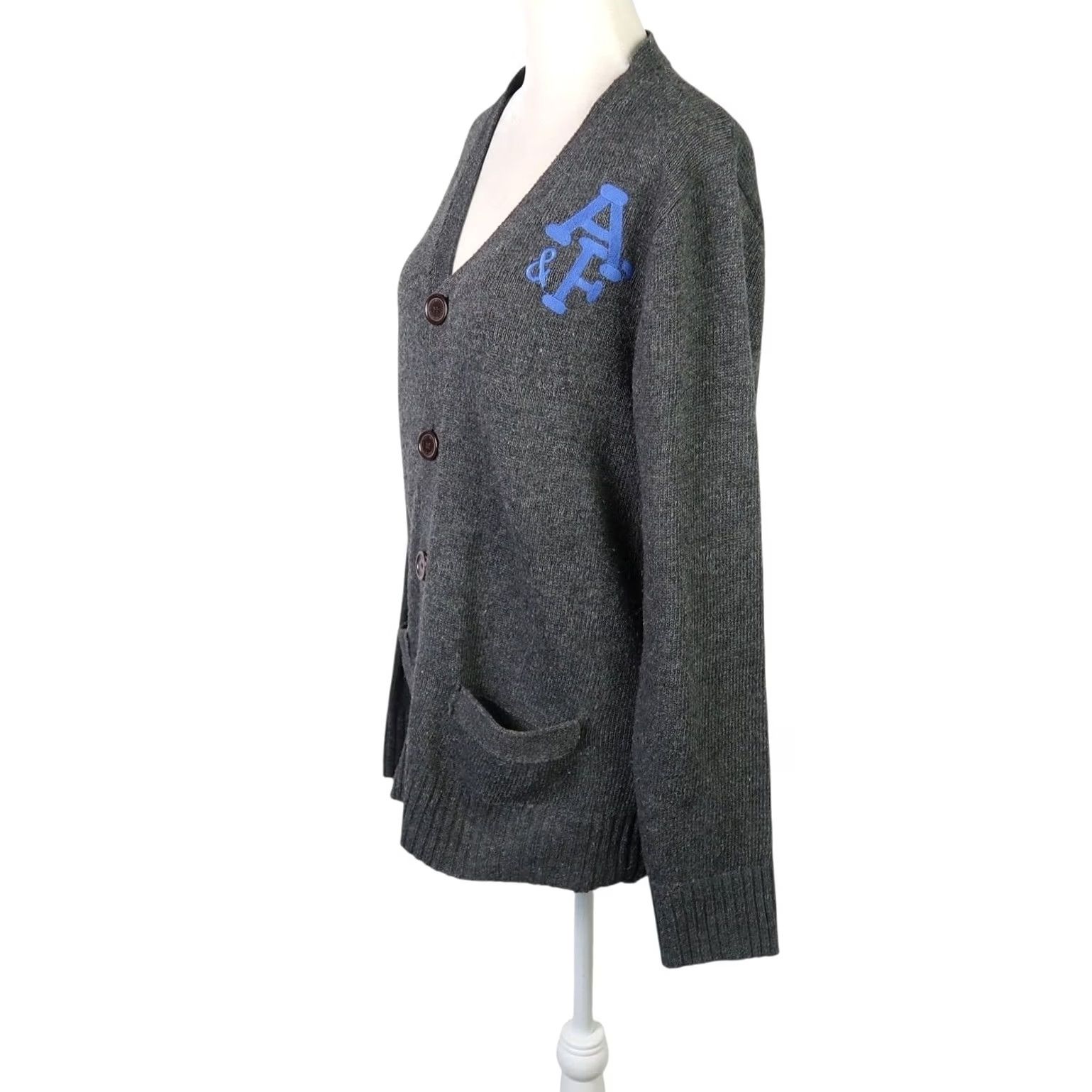 Abercrombie & Fitch Abercrombie & Fitch Muscle Fit Charcoal Grey Cotton Knit Cardigan Sweater Mens M Size US M / EU 48-50 / 2 - 3 Thumbnail