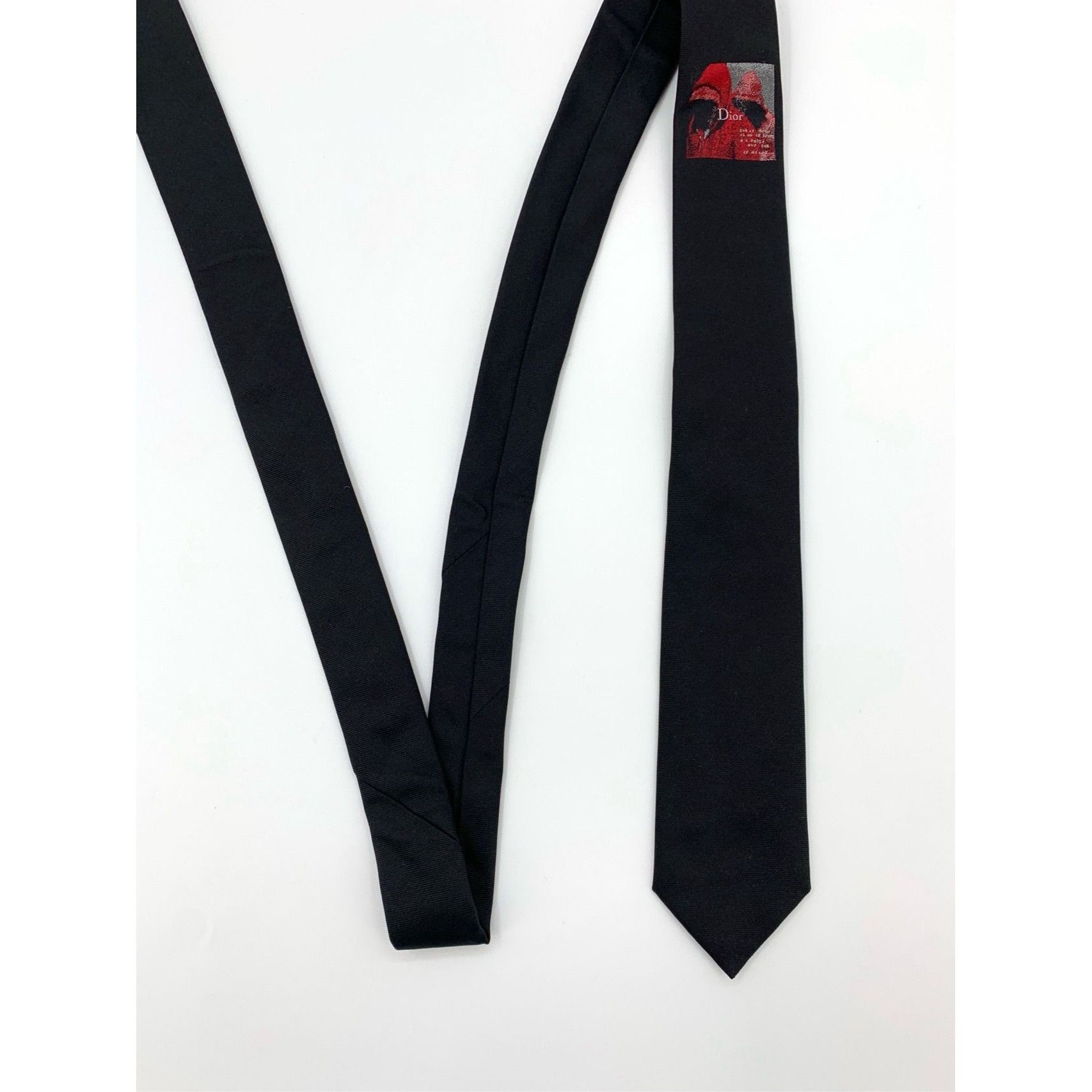 Dior Christian Dior Black Silk Skinny Tie Size 42 - 5 Thumbnail