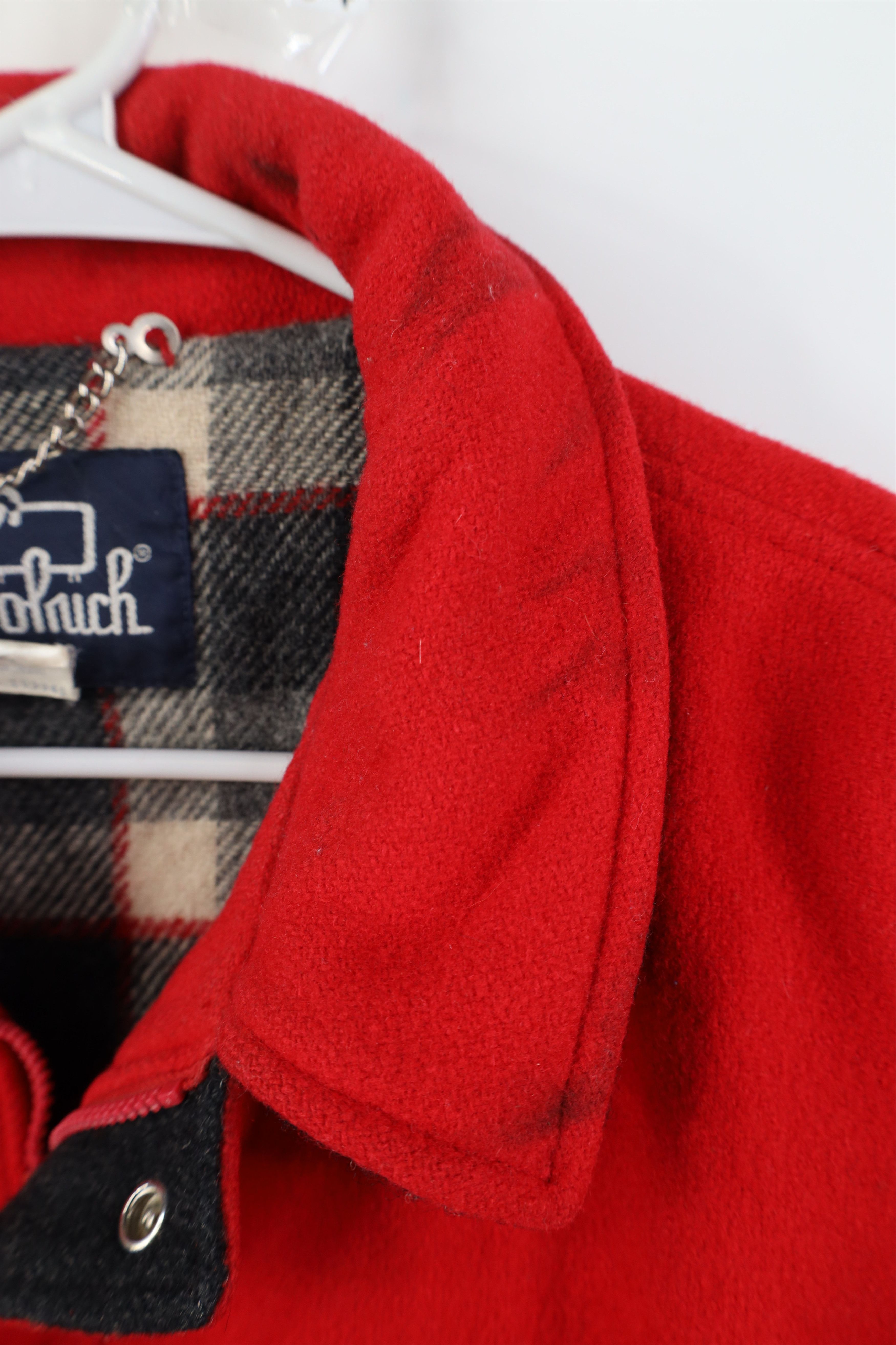 Woolrich Woolen Mills Vintage 90s Woolrich Wool Full Zip Bomber Jacket Red USA Size US XL / EU 56 / 4 - 4 Thumbnail