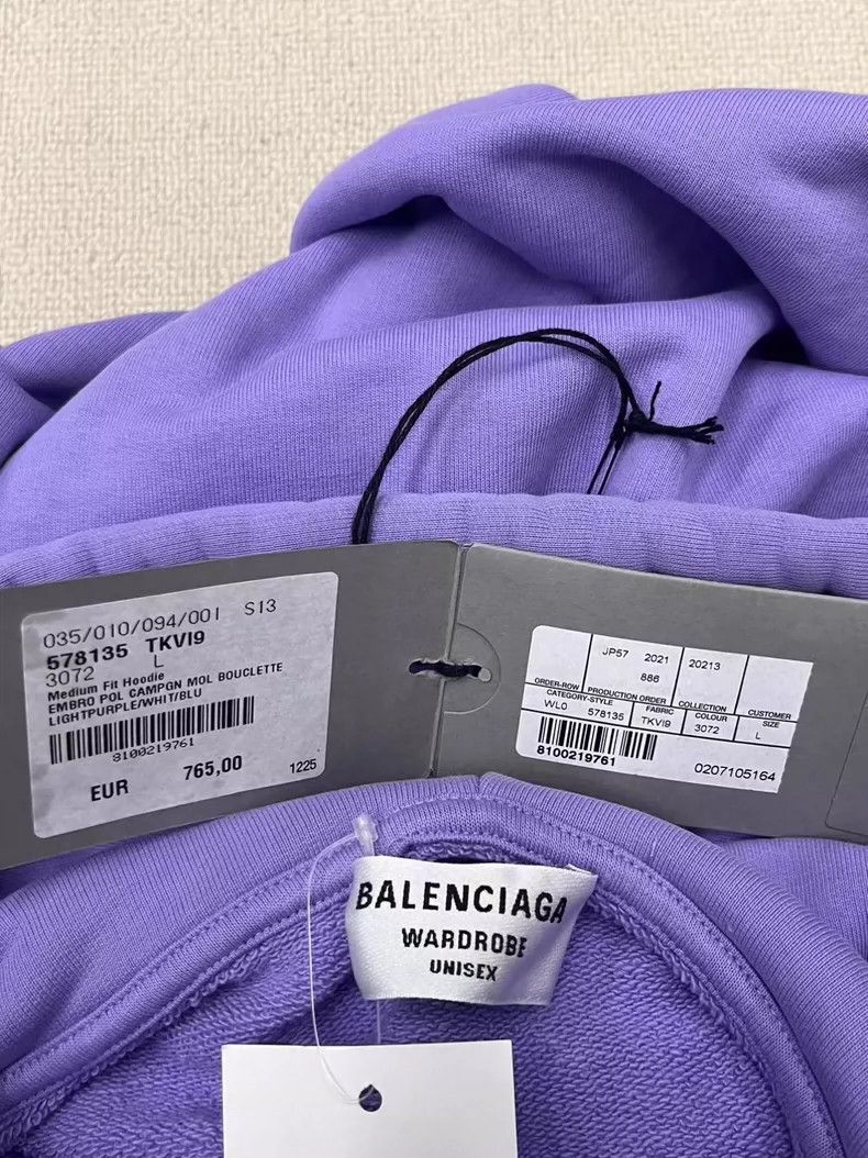 Balenciaga Balenciaga LogoLogoEmbroidered Pullover Hoodie Size US L / EU 52-54 / 3 - 5 Thumbnail