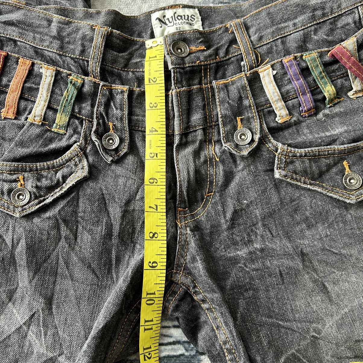 20471120 Nylaus Punk Double Waist Black Denim Size US 30 / EU 46 - 12 Thumbnail
