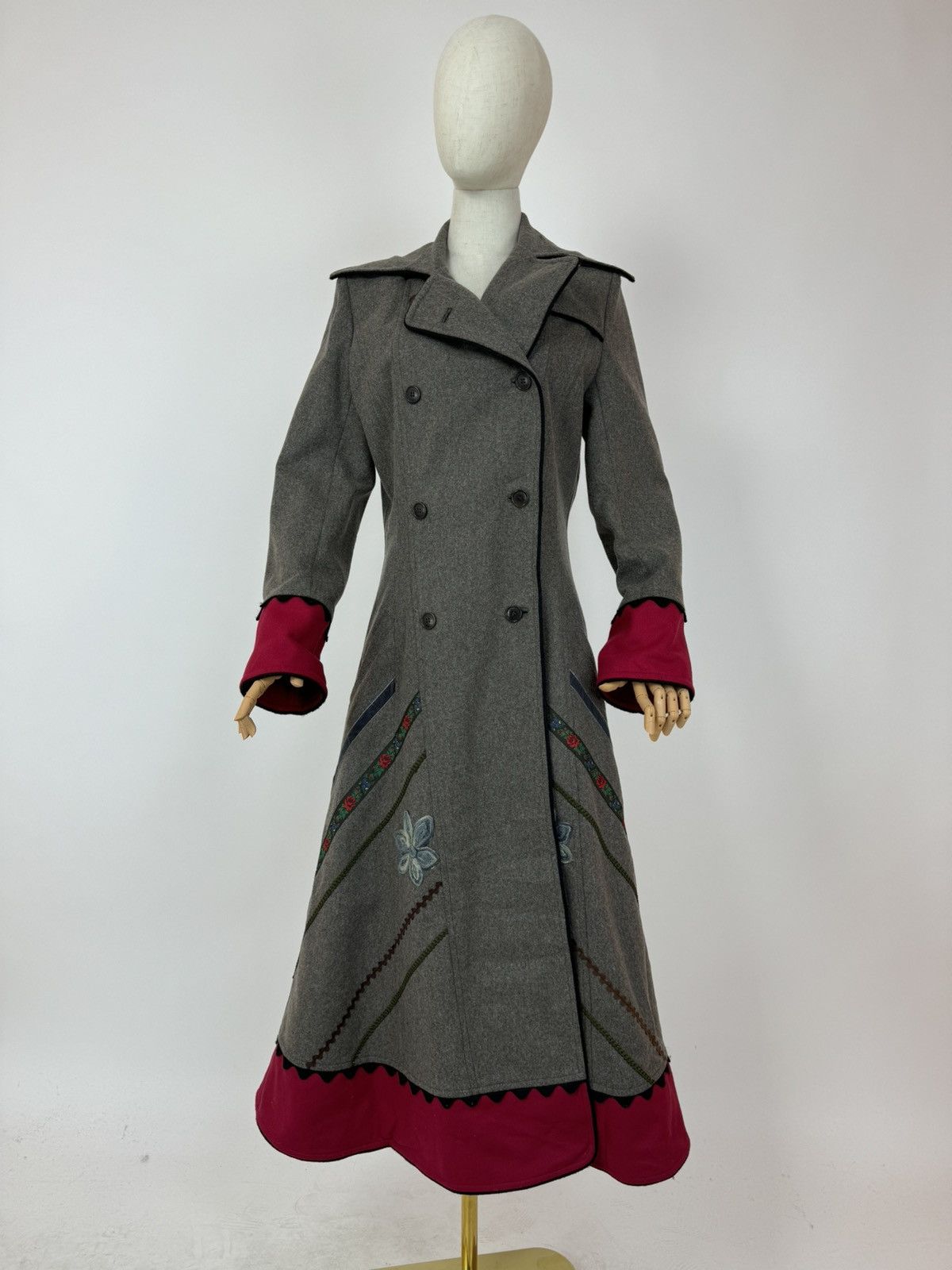 Avant Garde × Oilily × Streetwear OILILY Wool Coat Long Tweed 