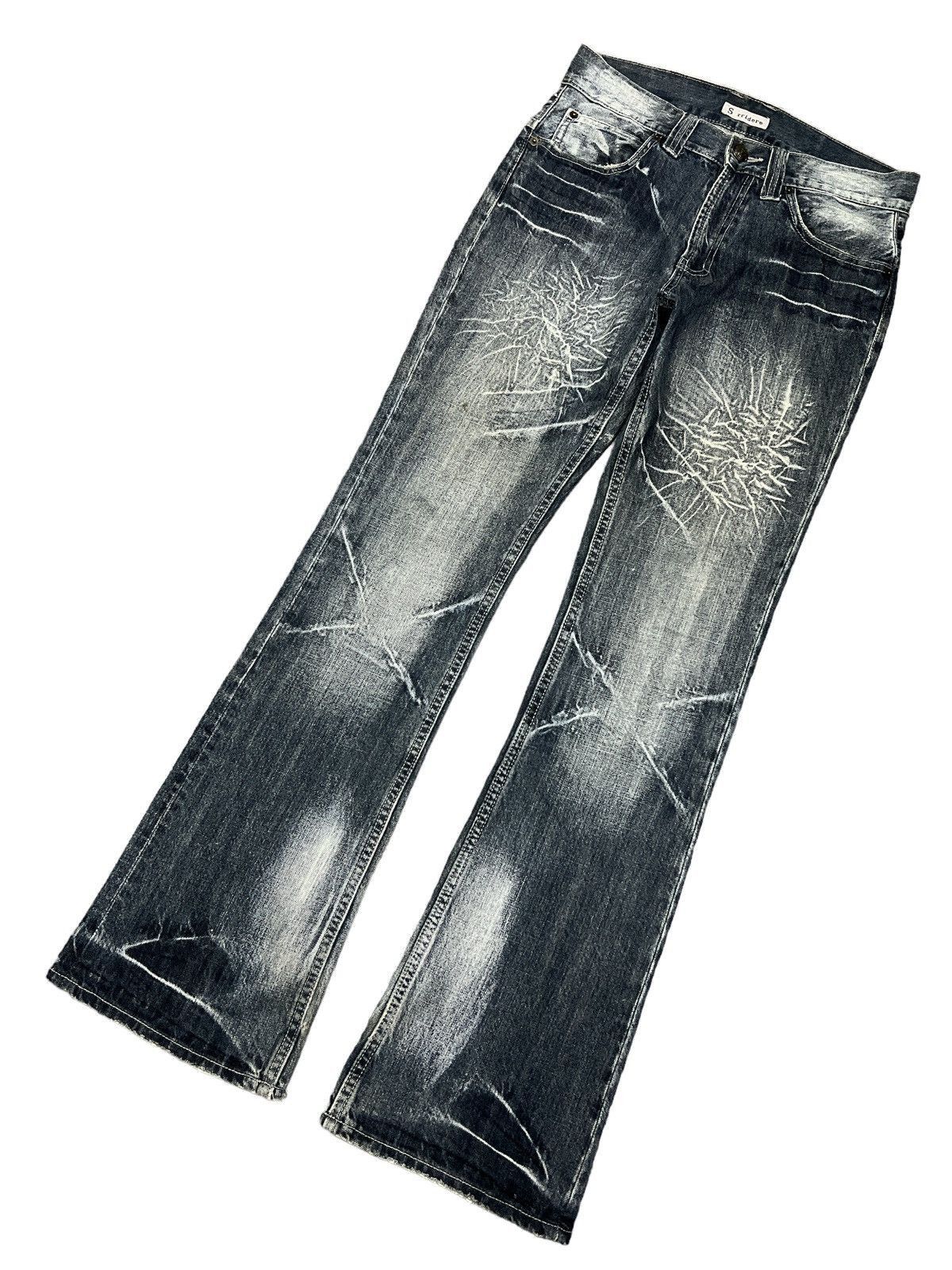 14th Addiction × If Six Was Nine × Tornado Mart 🔥Flare🔥Sorridere Insane Washed Rare Jeans Size US 29 - 3 Thumbnail
