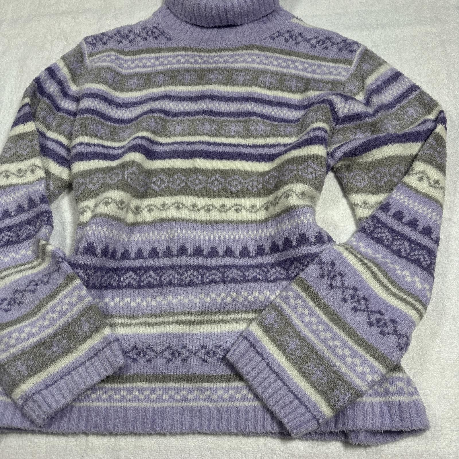 Croft & Barrow vintage purple winter turtle neck sweater Size L / US 10 / IT 46 - 3 Thumbnail