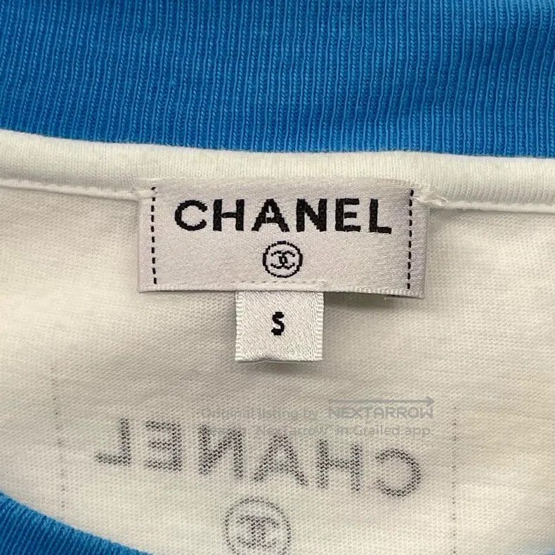 Chanel Chanel Blue and white colour block coco print short sleeve Size S / US 4 / IT 40 - 5 Thumbnail