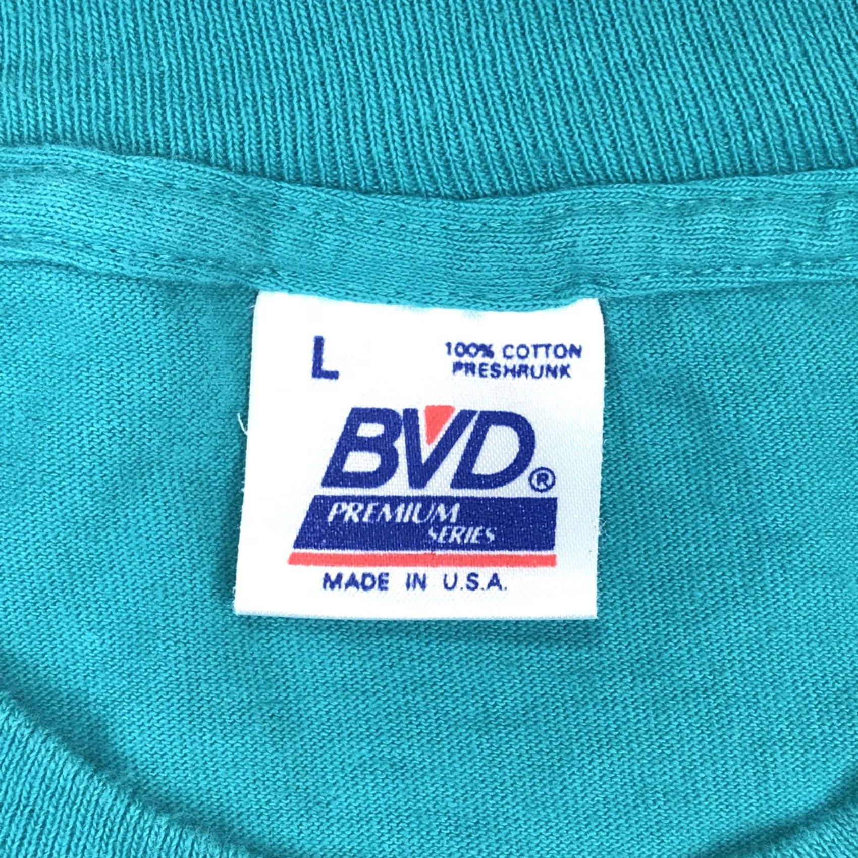 Vintage VINTAGE Bvd T-Shirt BLUE Short Sleeve Crew Neck Pocket Men L 1980s 90s Regular Cotton Size US L / EU 52-54 / 3 - 6 Thumbnail