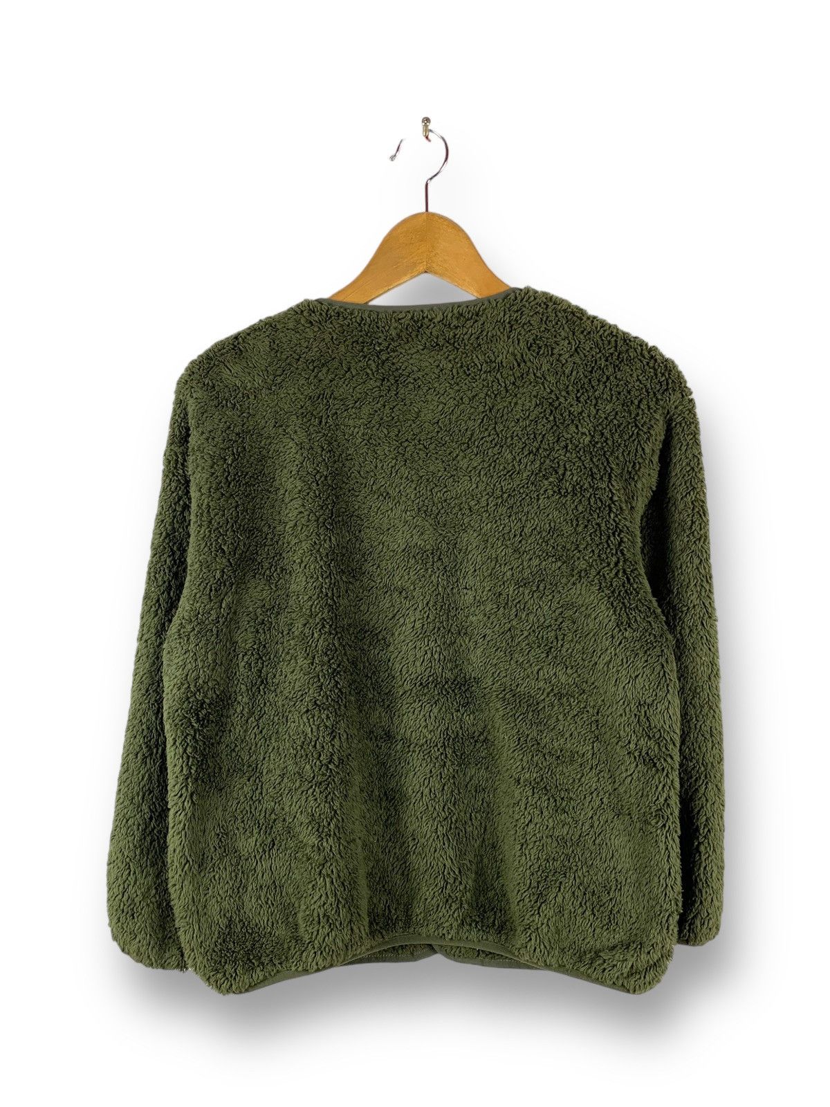 GU Steals! GU Uniqlo Green Army Fleece Jacket Snap Button Size XS / US 0-2 / IT 36-38 - 2 Thumbnail