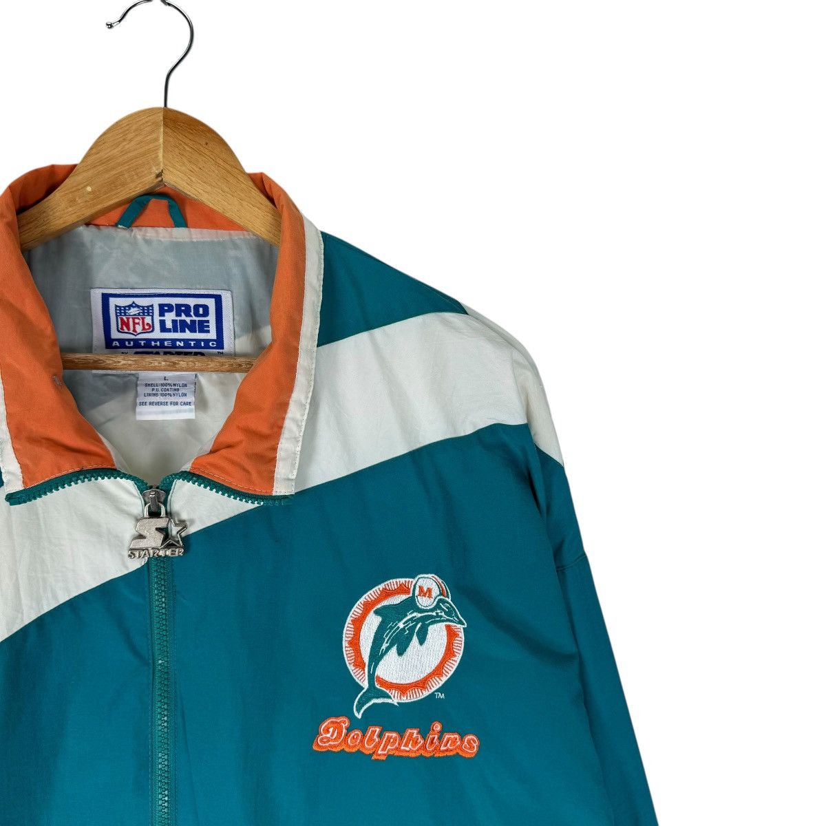 NFL ⚡️VINTAGE 90s MIAMI DOLPHINS NHL LIGHT JACKET Size US L / EU 52-54 / 3 - 3 Thumbnail