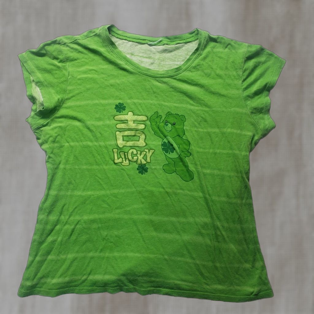 Vintage Care Bears Shirt Women L Green Short Sleeve Tee Adult Woman’s L Large Size L / US 10 / IT 46 - 1 Thumbnail