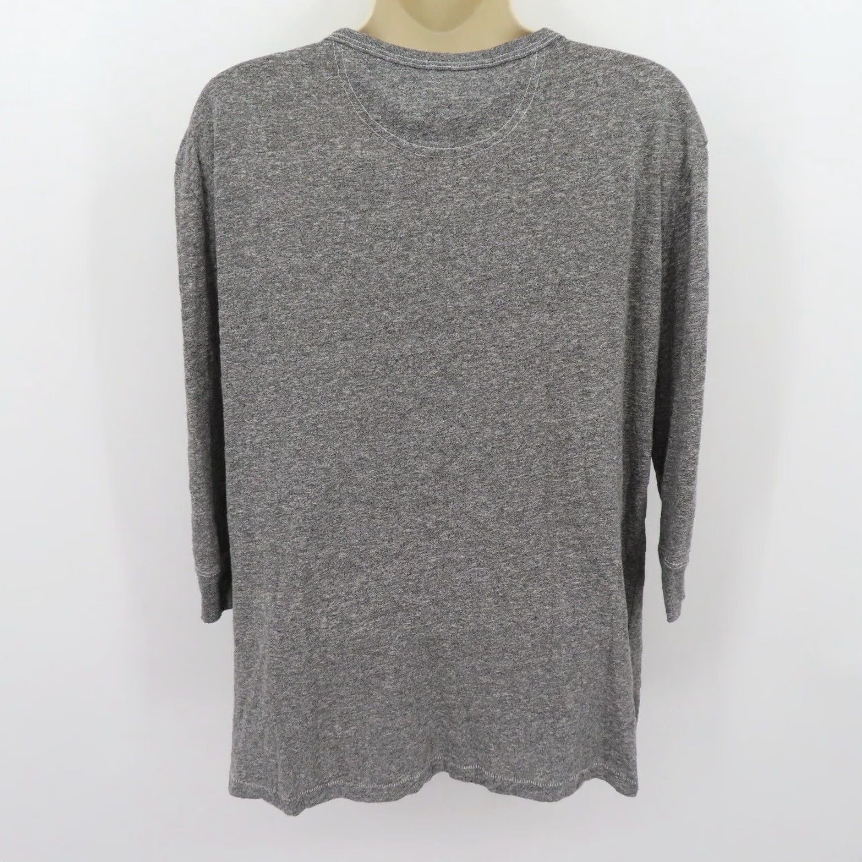 THE GREAT The Great Womens 0 Heathered Gray Henley Shirt 3/4 Sleeves Buttons Cotton Blend Shirt Womens 0 Gray Henley Button Blouse Size XS / US 0-2 / IT 36-38 - 4 Thumbnail