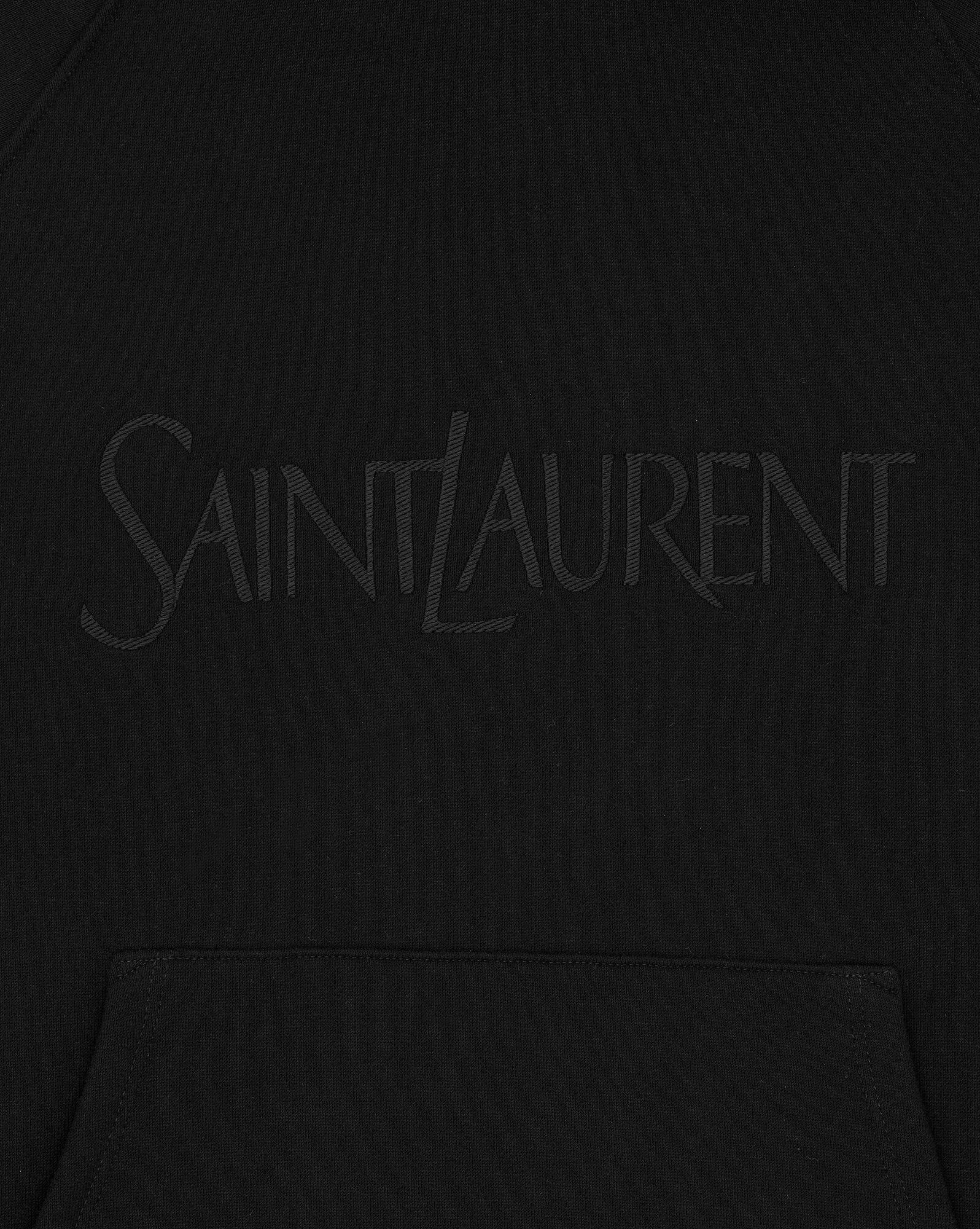 Saint Laurent Paris o1b1hav111125 Hoodie in Black Size L / US 10 / IT 46 - 3 Thumbnail