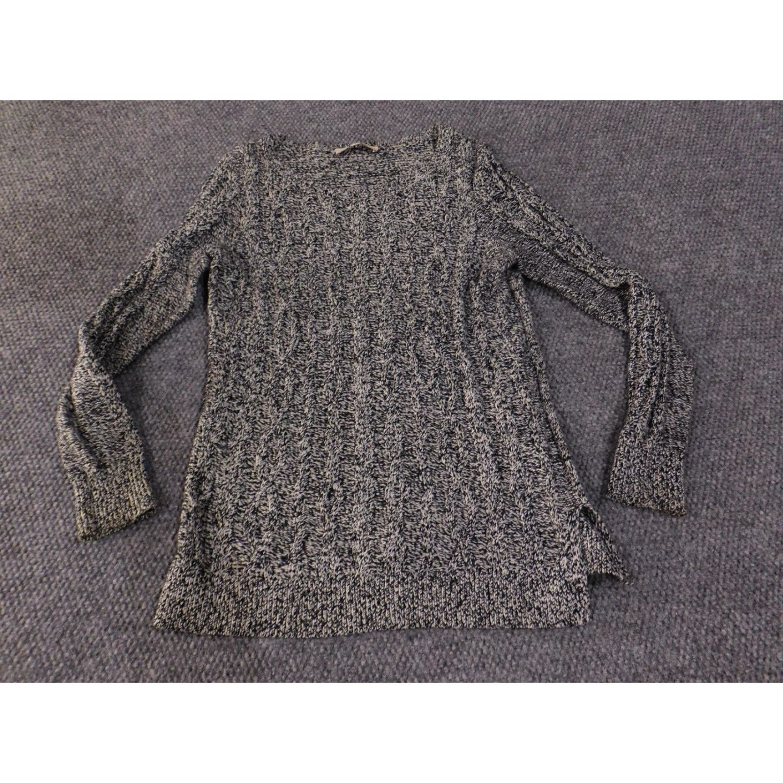 Loft LOFT Sweater Women's Small Gray Black Marled Cable Knit Long Sleeve Pullover Soft Shirt Womens Small Gray Black Marled Cable Knit Pullover Soft Size S / US 4 / IT 40 - 4 Thumbnail
