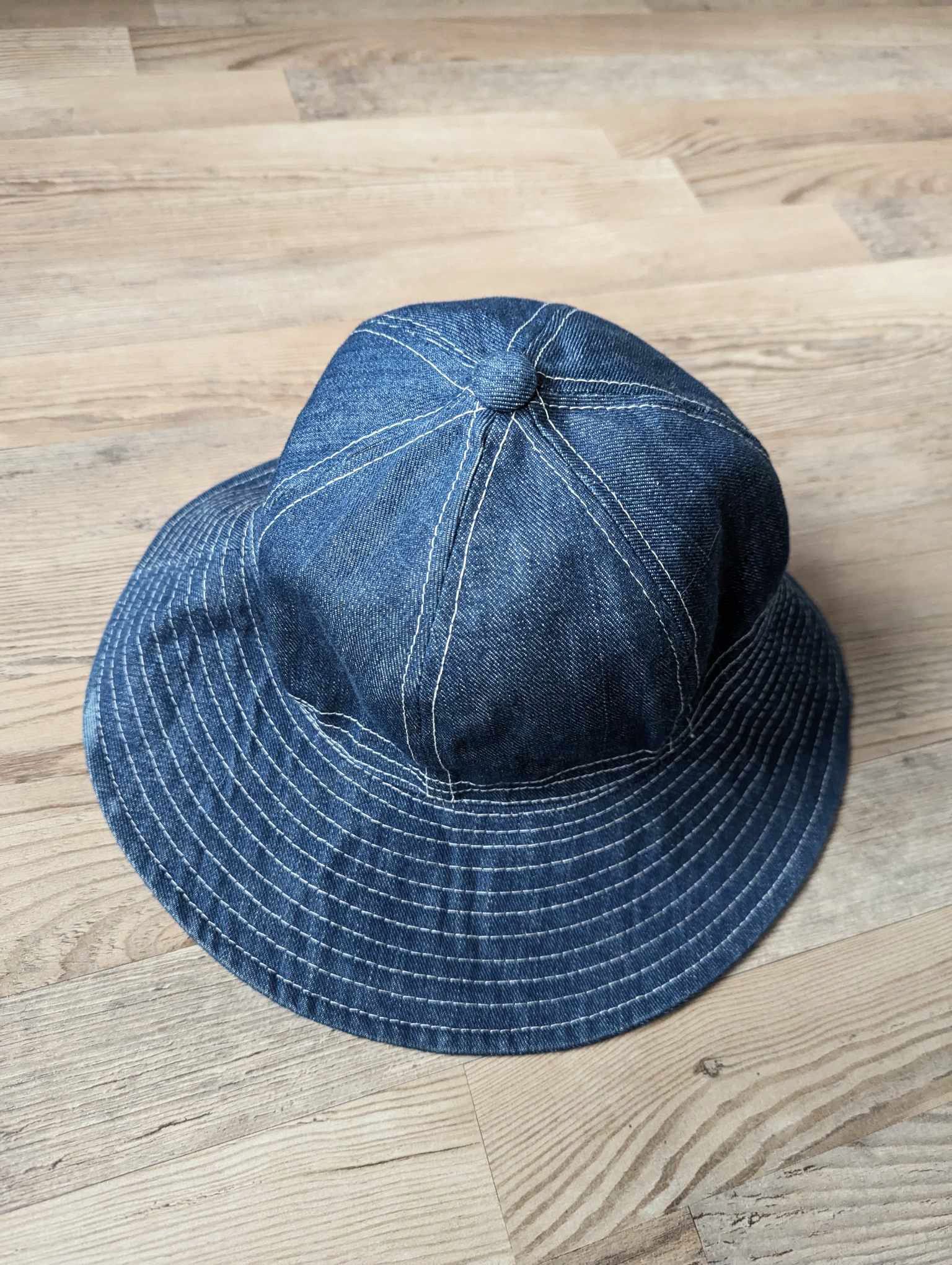 Japanese Brand Vintage Denim Bucket Hat Made in Korea indigo jeans rare Size ONE SIZE - 3 Thumbnail