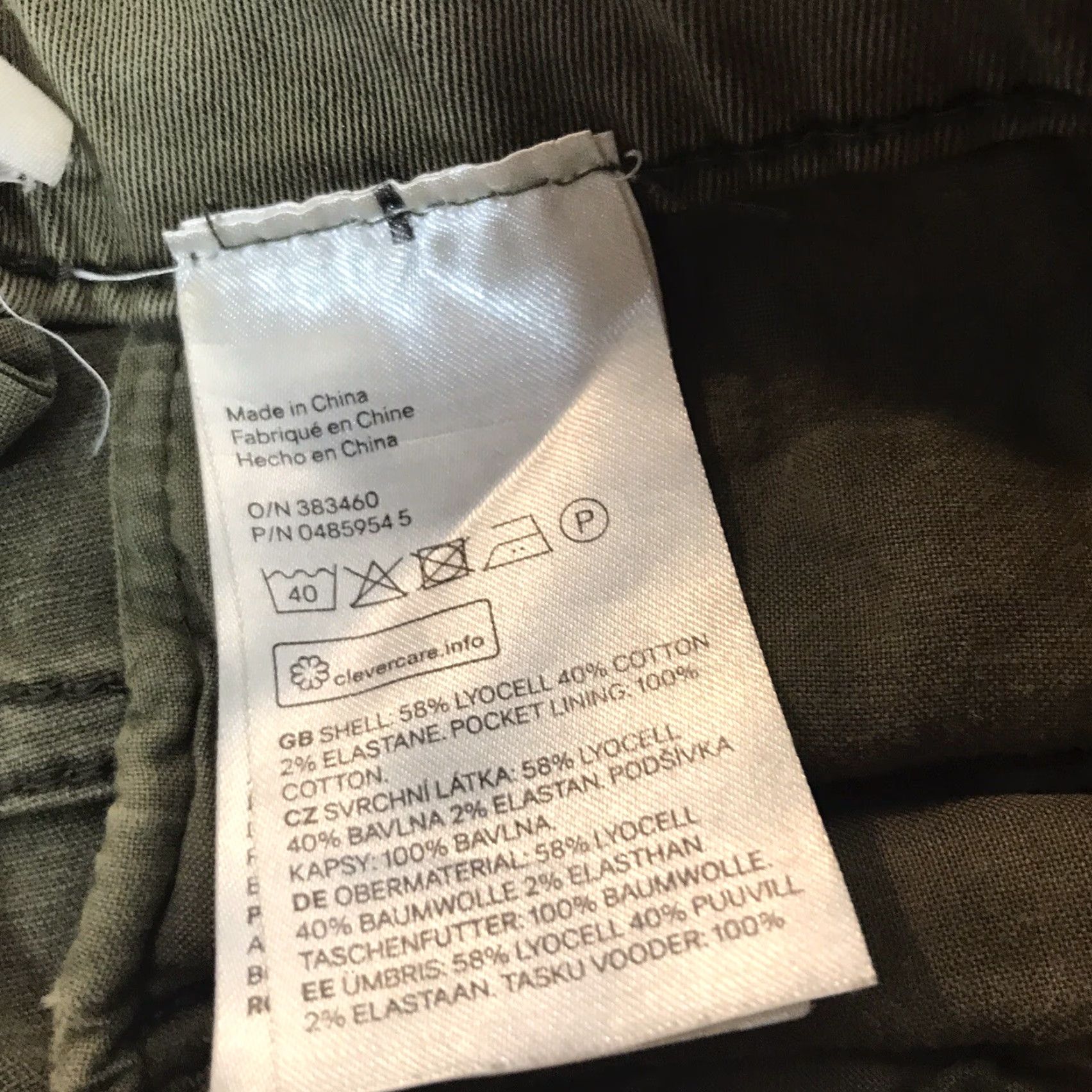 H&M Logg H&M Cargo Leggings Juniors Size 8 Womens Green Zippers Pockets Size 30" / US 8 / IT 44 - 6 Thumbnail