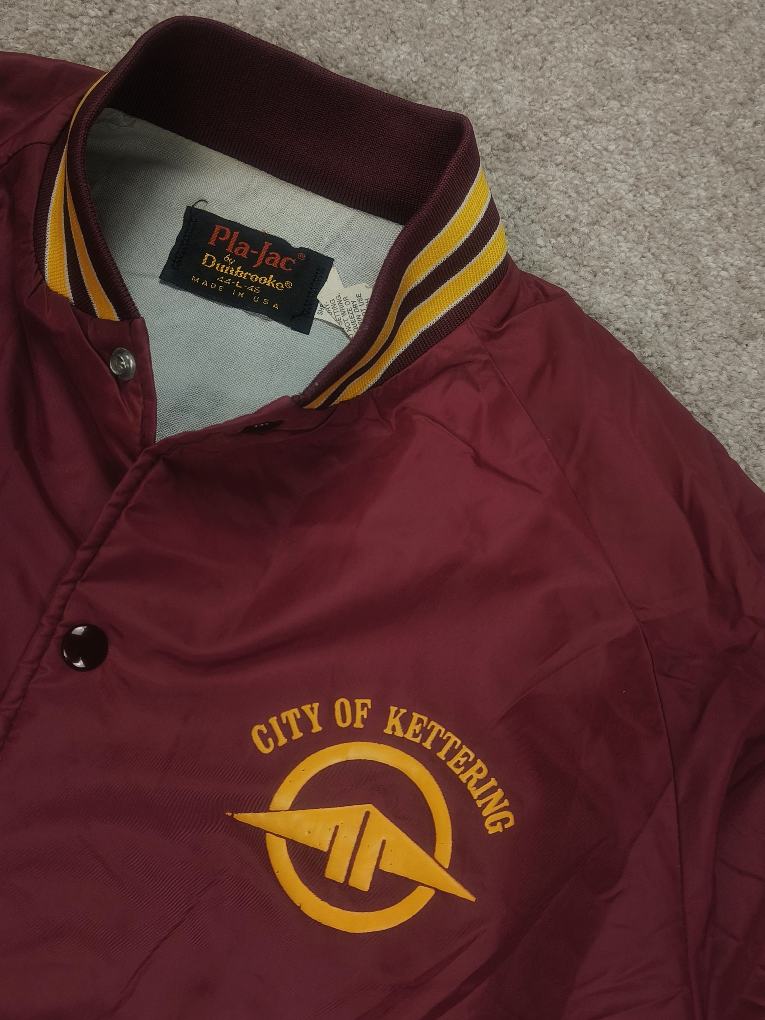 Vintage Pla-Jac Dunbrooke Vtg Varsity Burgundy Gold 80s 90s Jacket Size US L / EU 52-54 / 3 - 2 Thumbnail