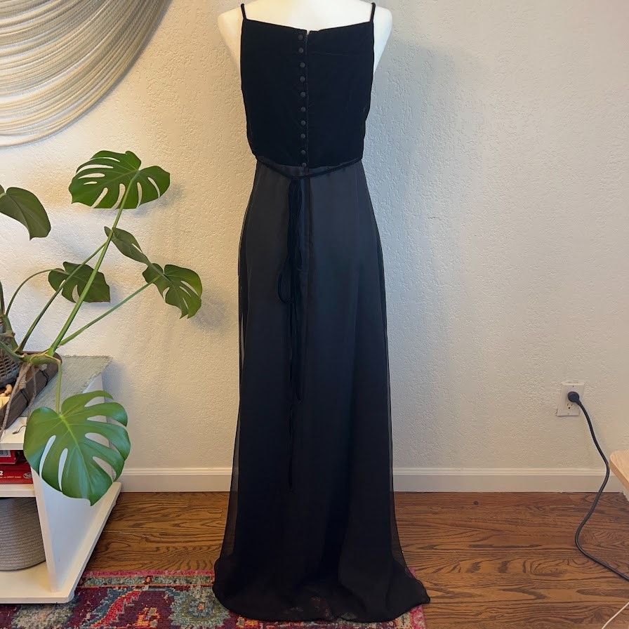 Other VTG 90s Black Velvet Gown Bill Levkoff Union USA Made Size M / US 6-8 / IT 42-44 - 1 Thumbnail