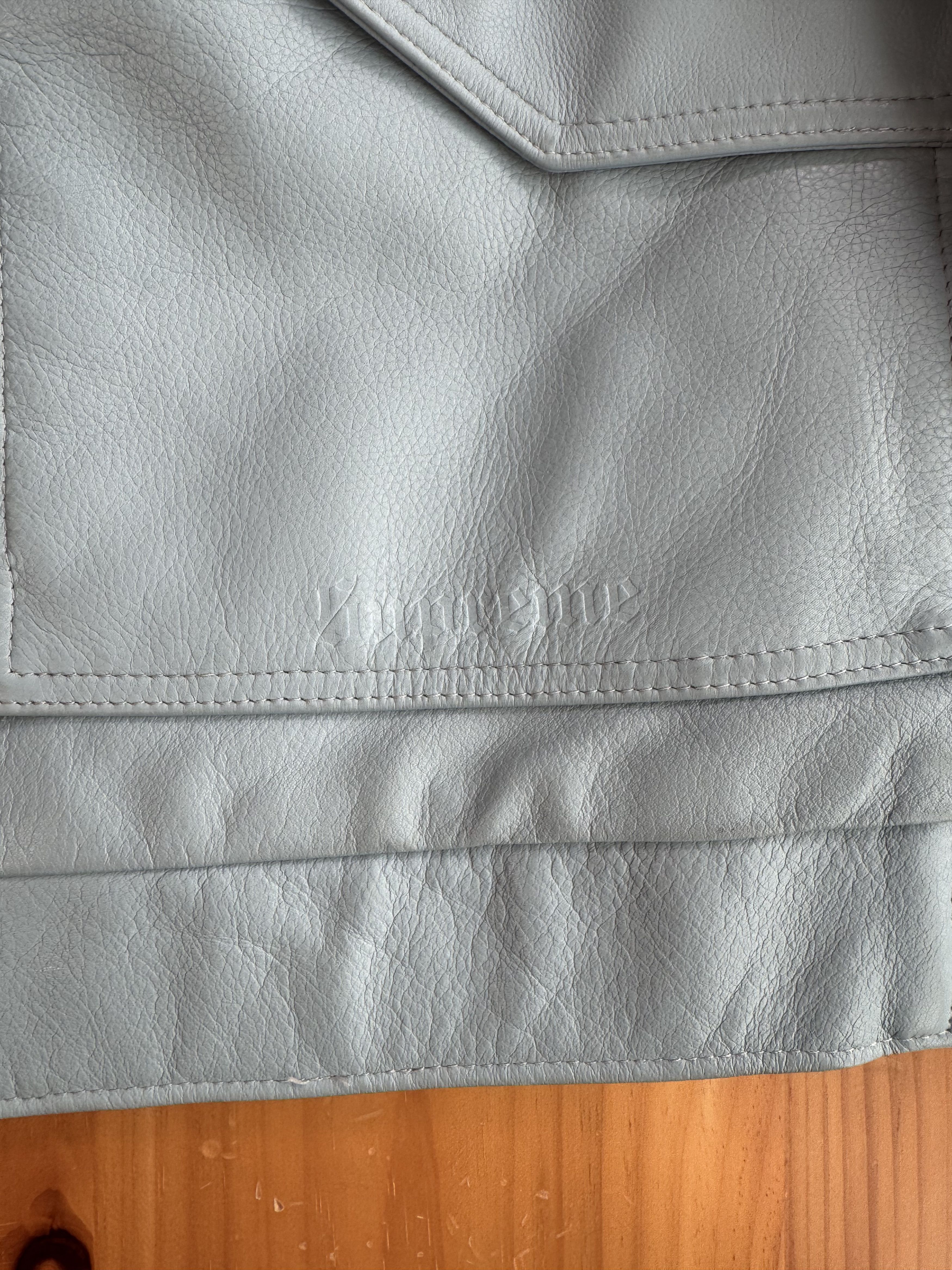 Schott × Supreme FW 2019 Supreme x Schott Blue Leather Bomber Jacket Size US XL / EU 56 / 4 - 4 Thumbnail