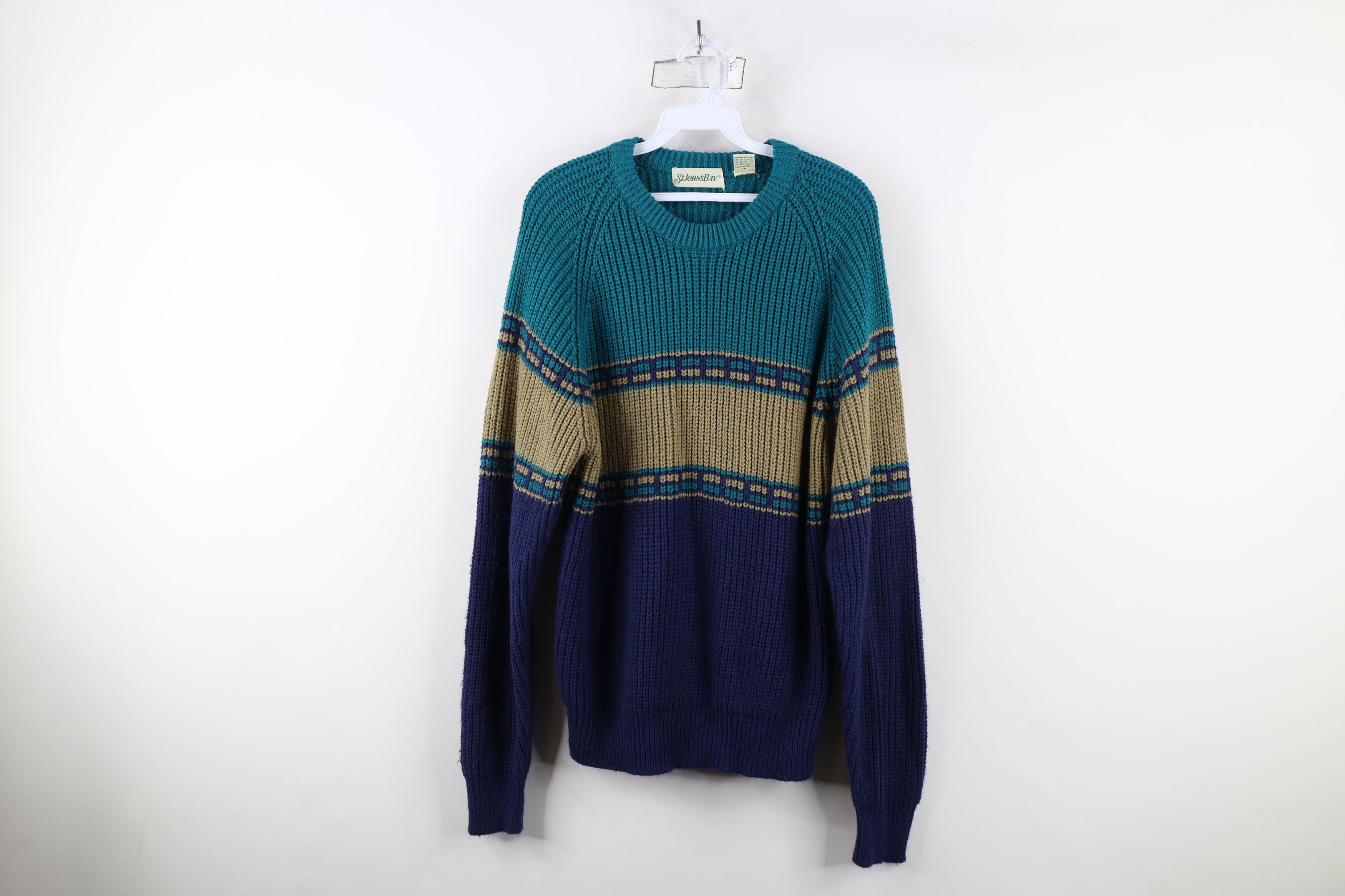 Vintage Vintage 90s Streetwear Chunky Ribbed Knit Crewneck Sweater Size US L / EU 52-54 / 3 - 1 Thumbnail