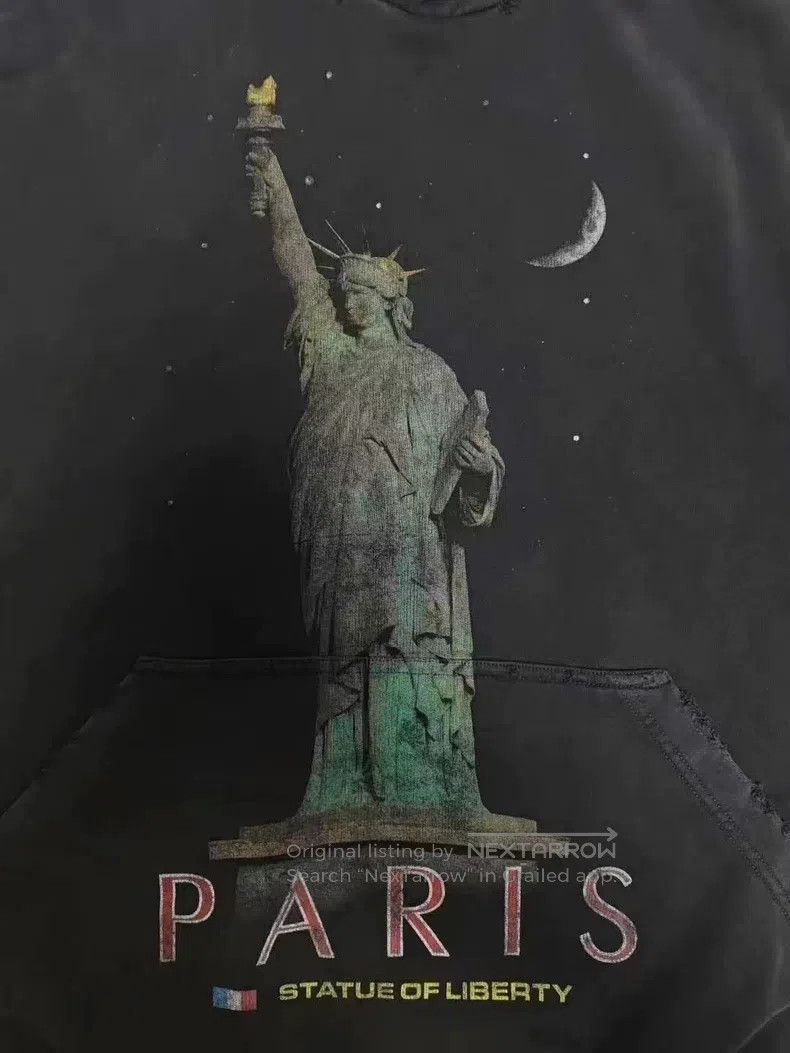 Balenciaga Balenciaga Statue of Liberty distressed hooded sweatshirt Size US S / EU 44-46 / 1 - 3 Thumbnail