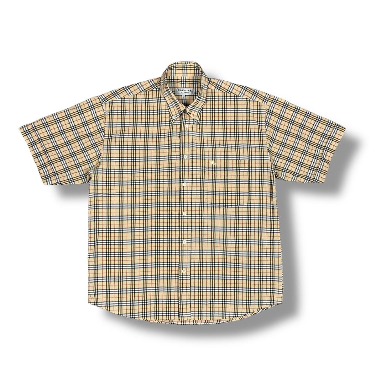 Burberry Vintage Burberry London Nova Check Short Sleeve Shirt Beige Size US L / EU 52-54 / 3 - 1 Thumbnail