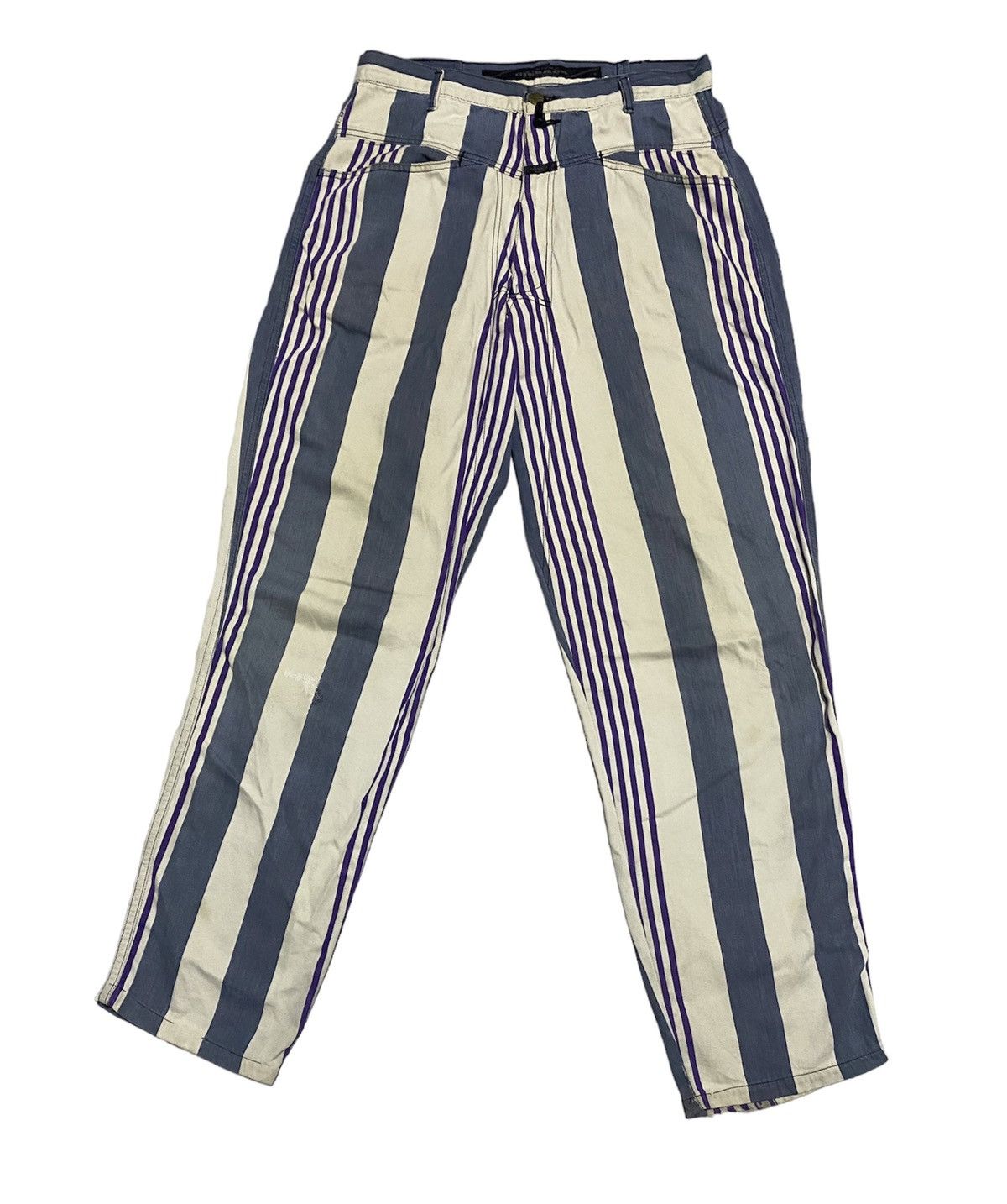 Art Comes First × Marithe + Francois Girbaud × Vintage Vtg 90’s MFG Striped Pattern Baggy Size US 33 - 2 Thumbnail