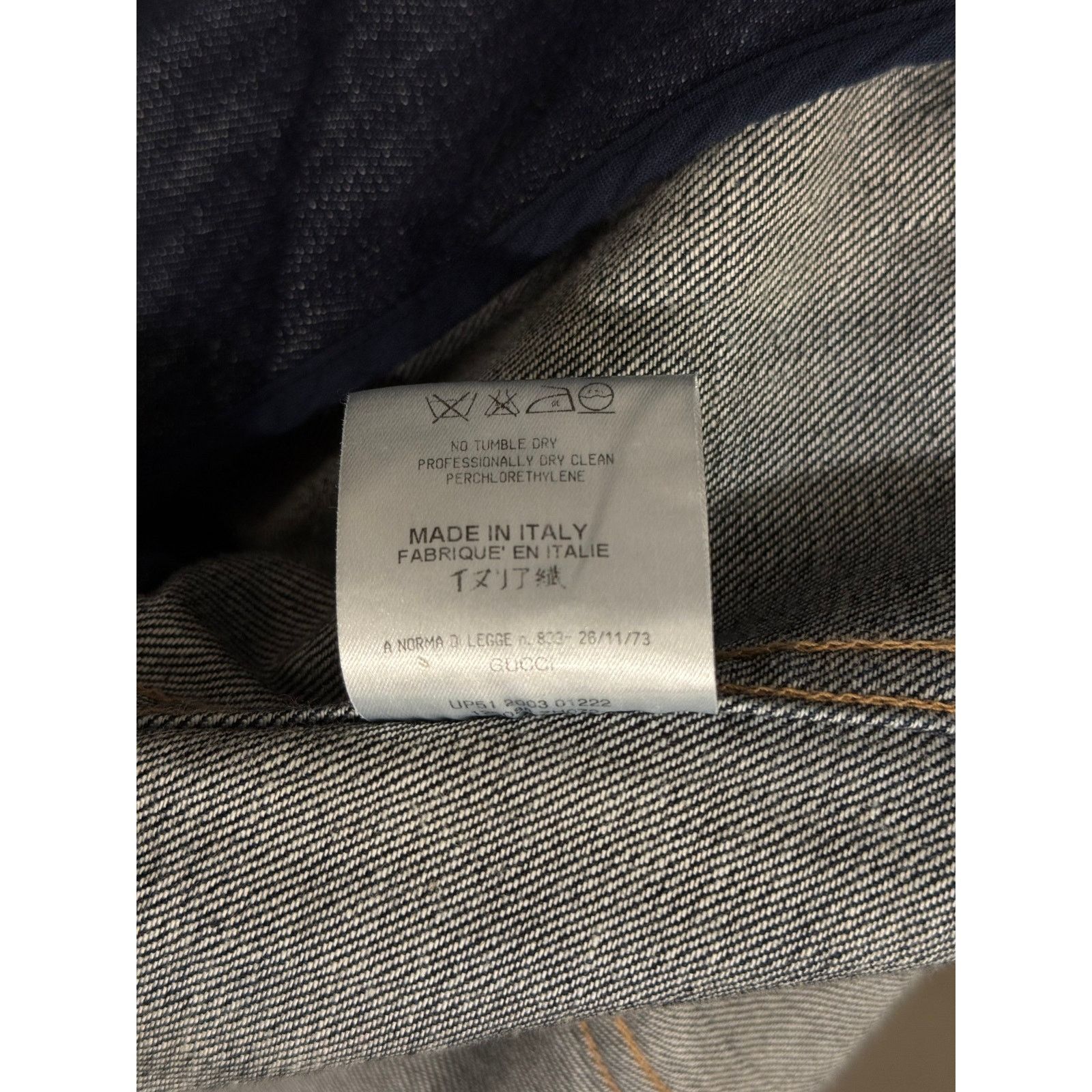 Gucci S/S2004 Gucci by Tom Ford paneled biker denim jacket Size S / US 4 / IT 40 - 10 Thumbnail