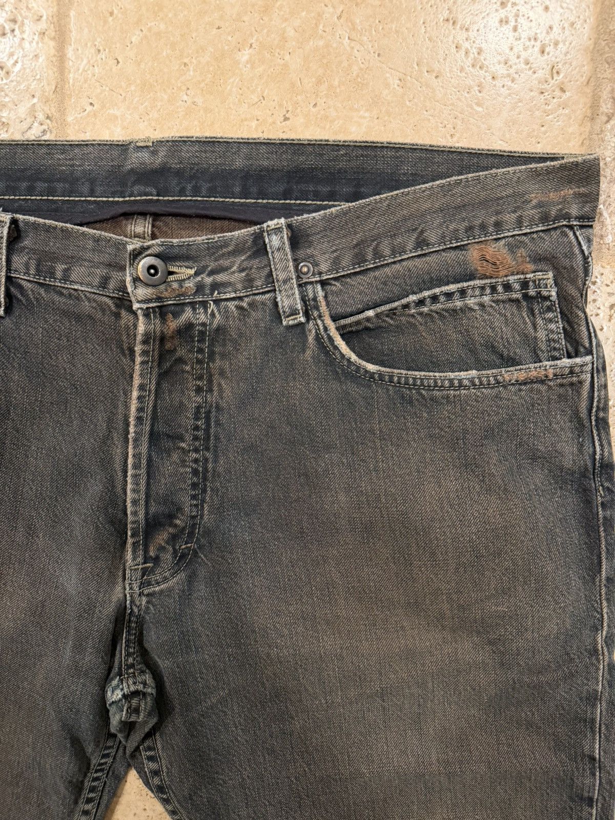 Rick Owens Slab Burnt Dust Brown 2005 Denim Jeans